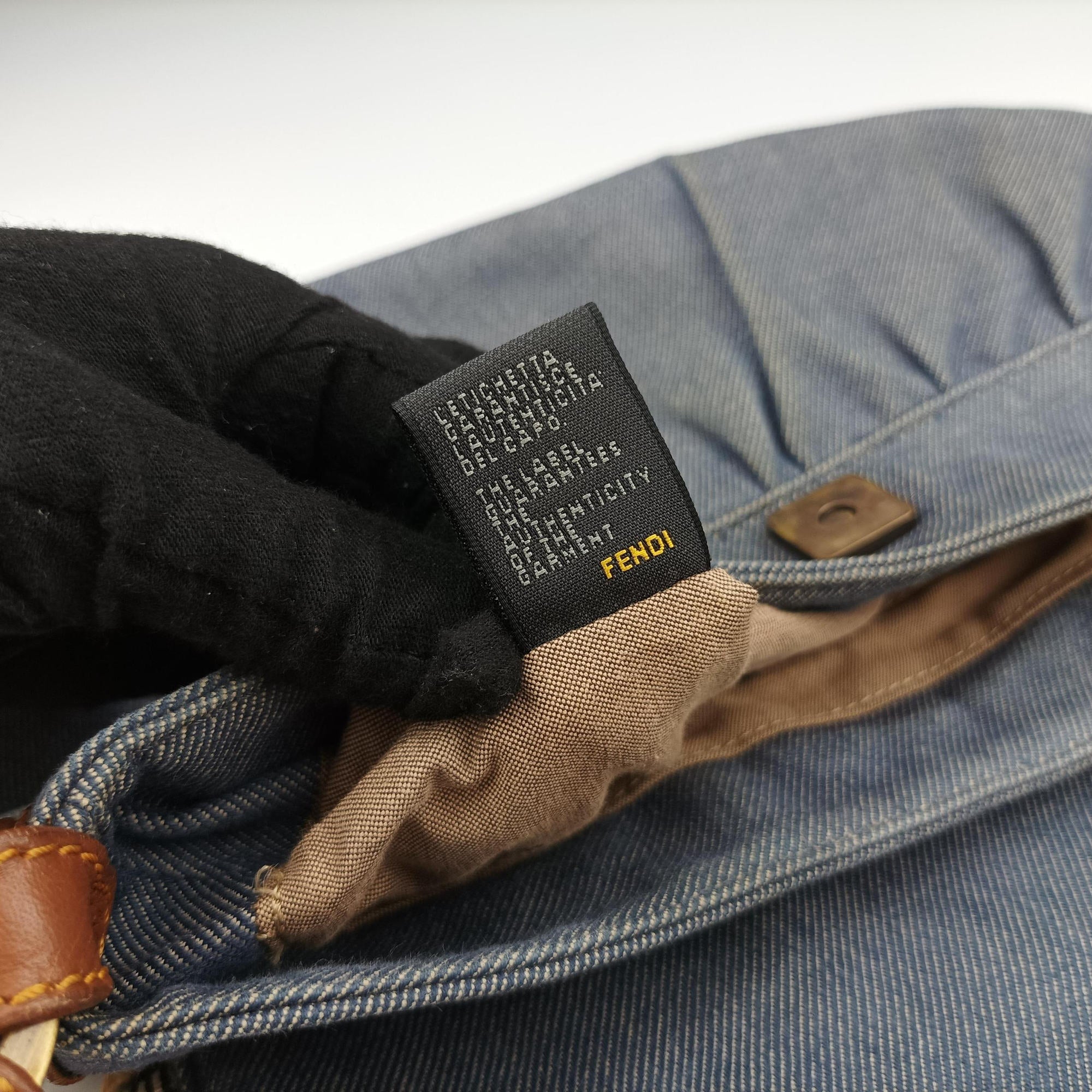 Chef Blue Denim ×Brown Trim Denim CanvasxCalfskin Lot number unknownシェフ ブルーデニム × ブラウン デニムキャンバス × カーフレザー 製番不明