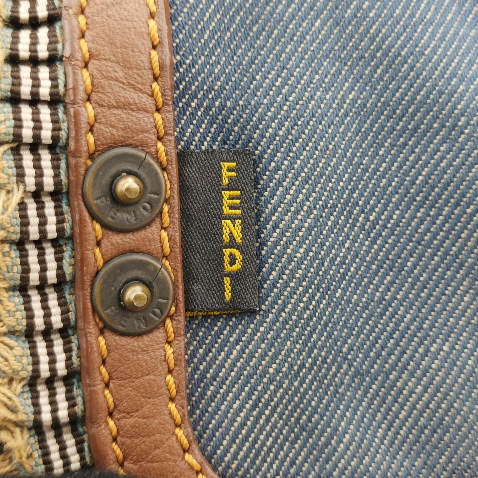 Chef Blue Denim ×Brown Trim Denim CanvasxCalfskin Lot number unknownシェフ ブルーデニム × ブラウン デニムキャンバス × カーフレザー 製番不明