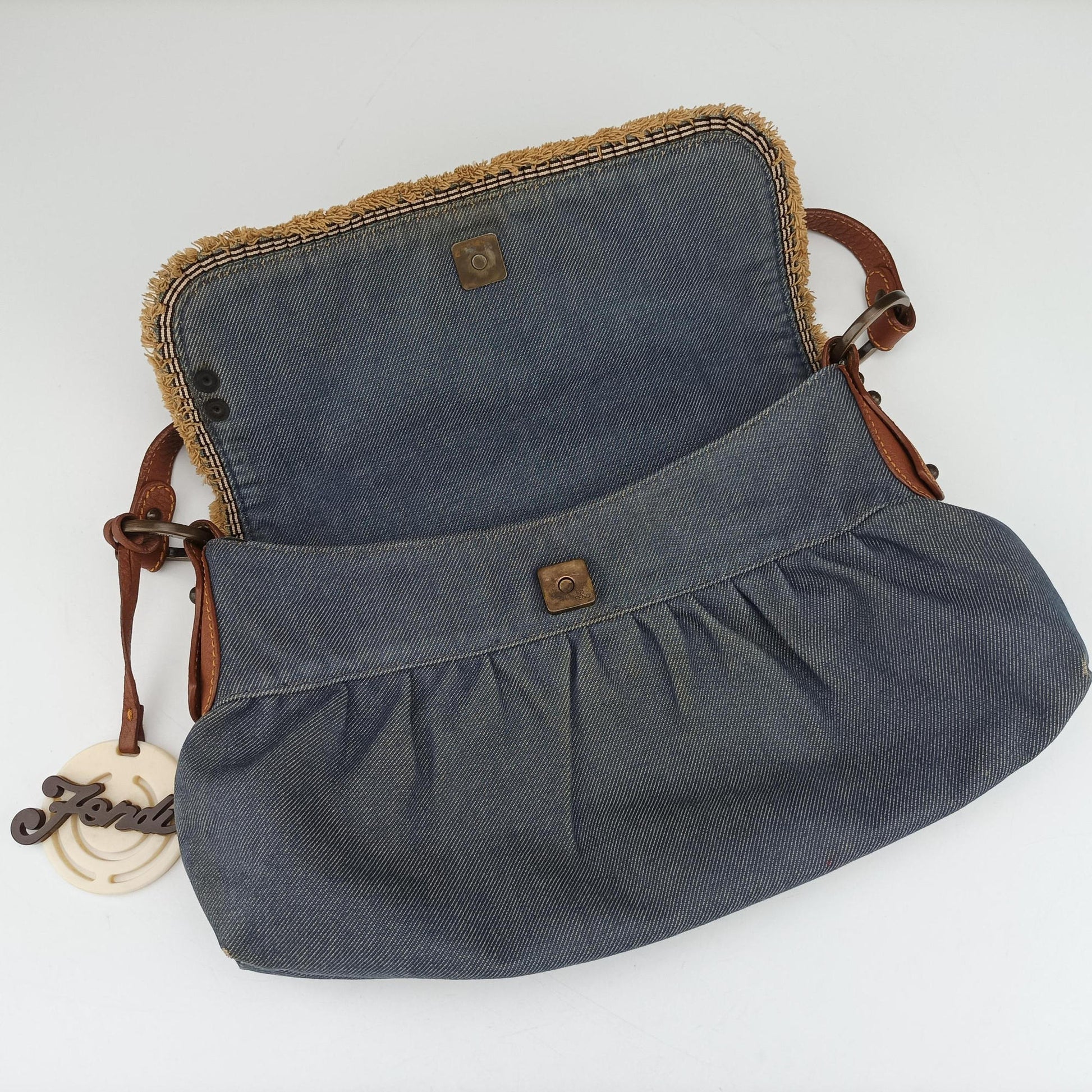 Chef Blue Denim ×Brown Trim Denim CanvasxCalfskin Lot number unknownシェフ ブルーデニム × ブラウン デニムキャンバス × カーフレザー 製番不明