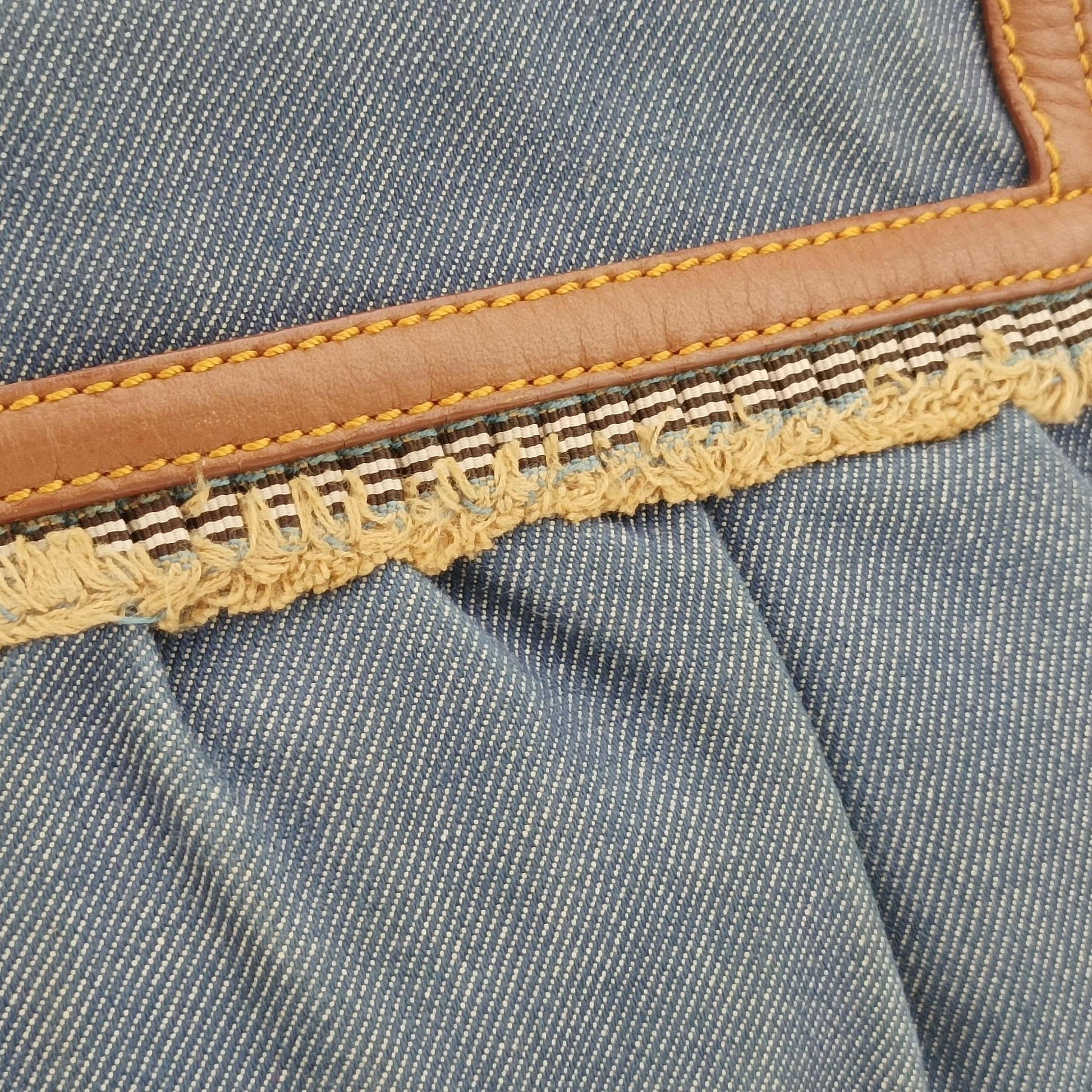 Chef Blue Denim ×Brown Trim Denim CanvasxCalfskin Lot number unknownシェフ ブルーデニム × ブラウン デニムキャンバス × カーフレザー 製番不明