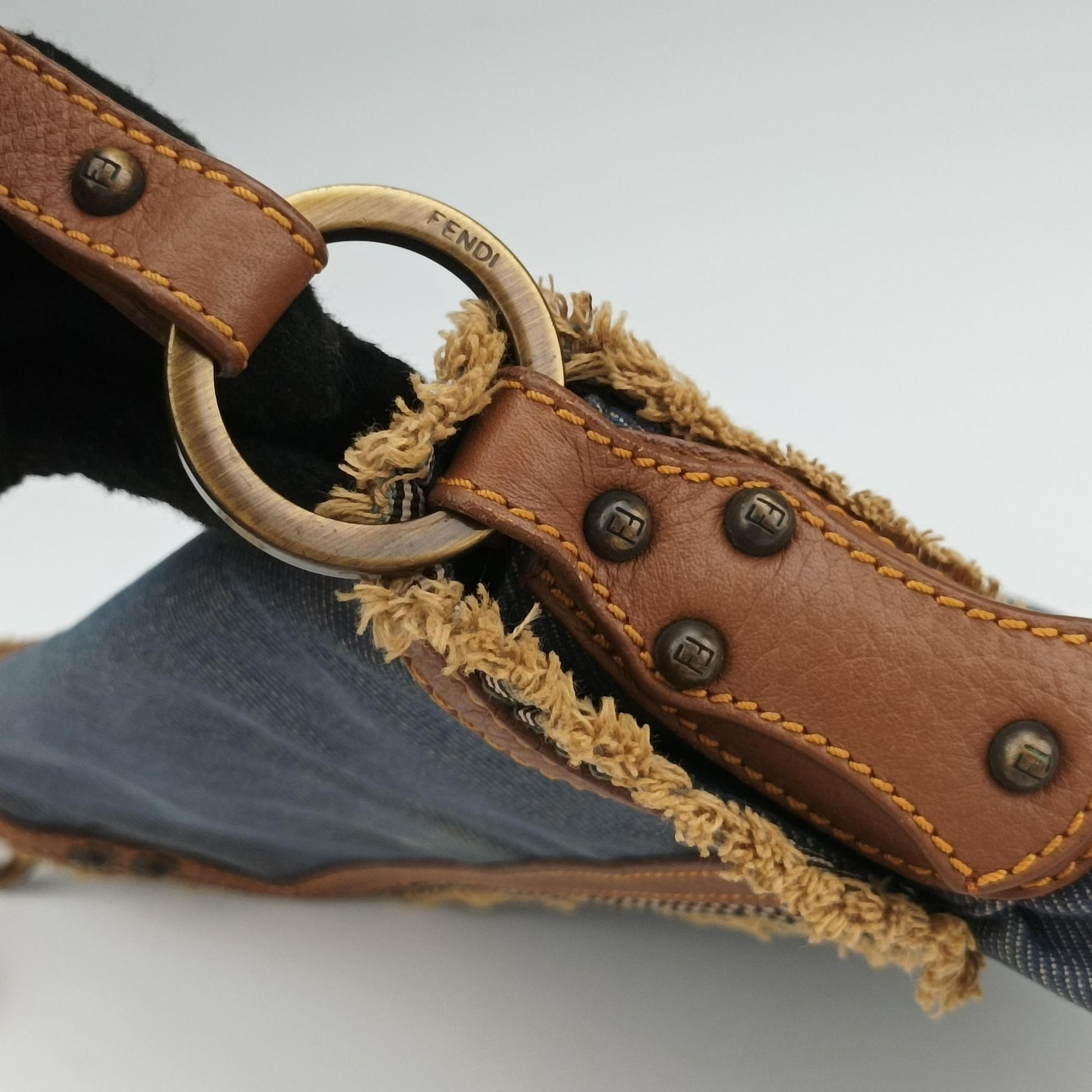 Chef Blue Denim ×Brown Trim Denim CanvasxCalfskin Lot number unknownシェフ ブルーデニム × ブラウン デニムキャンバス × カーフレザー 製番不明