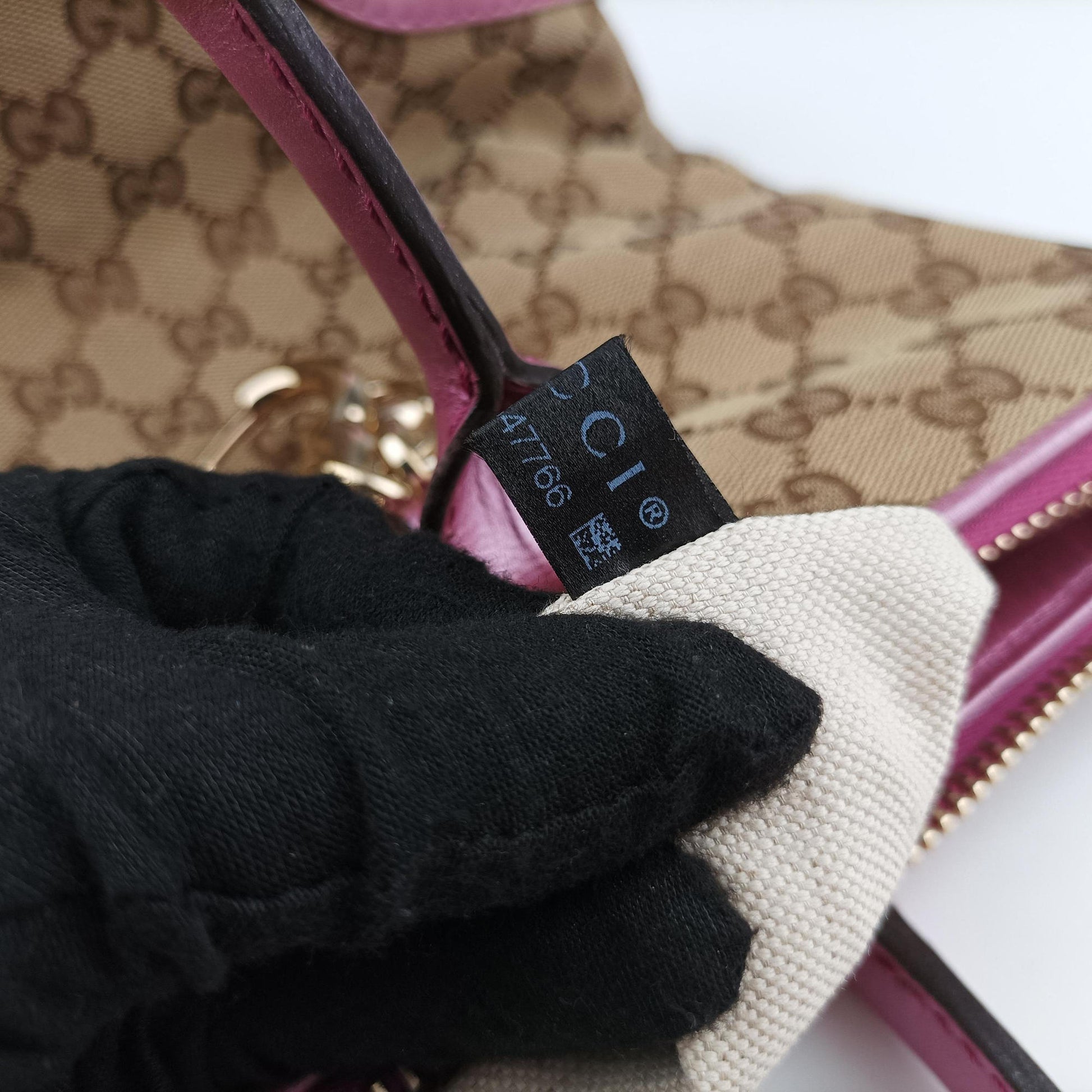 Guccissima Heart Bit Beige × Pink Canvas×Leather 269957 H011347766グッチシマ ハートビット ベージュ×ピンク キャンバス×レザー 269957 H011347766