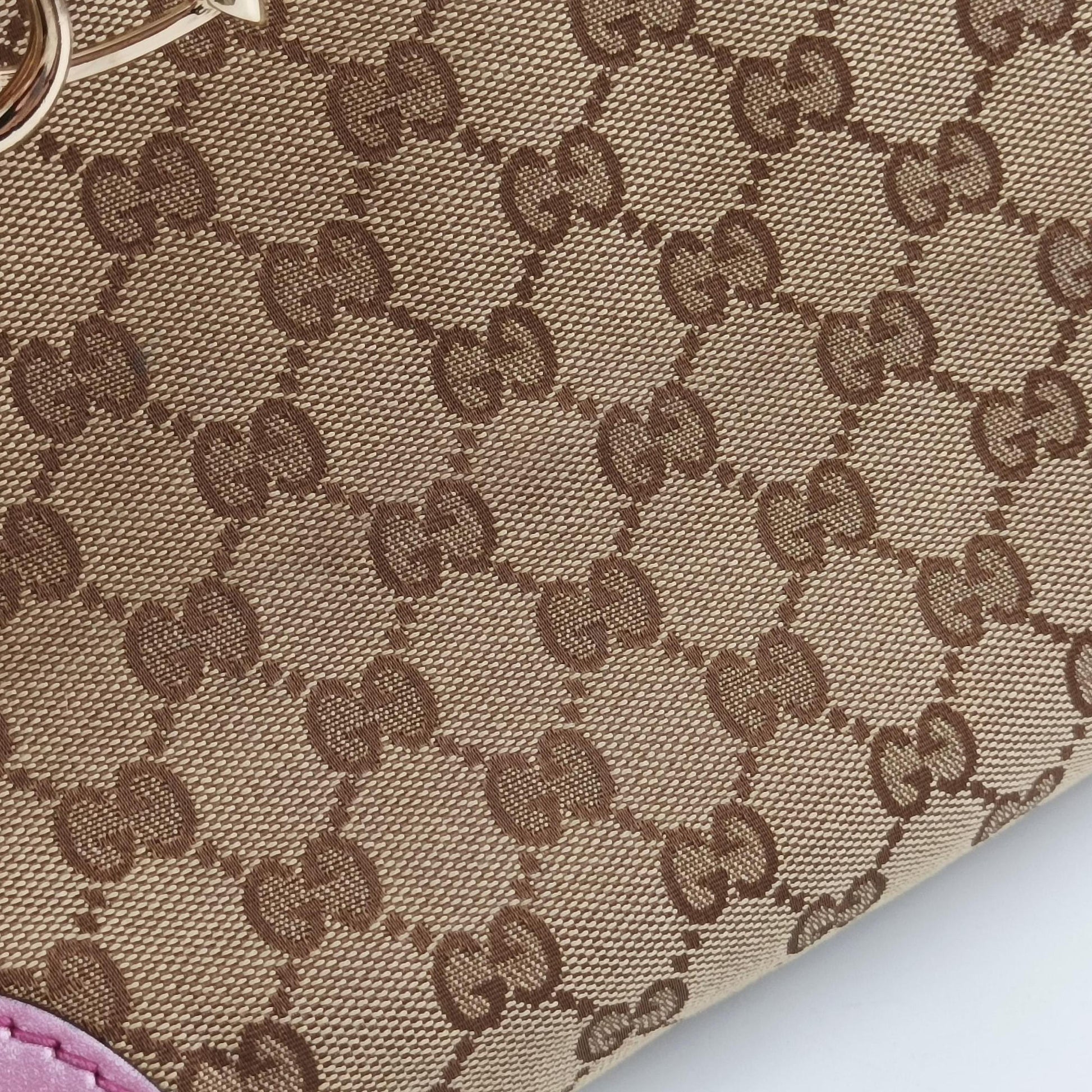 Guccissima Heart Bit Beige × Pink Canvas×Leather 269957 H011347766グッチシマ ハートビット ベージュ×ピンク キャンバス×レザー 269957 H011347766