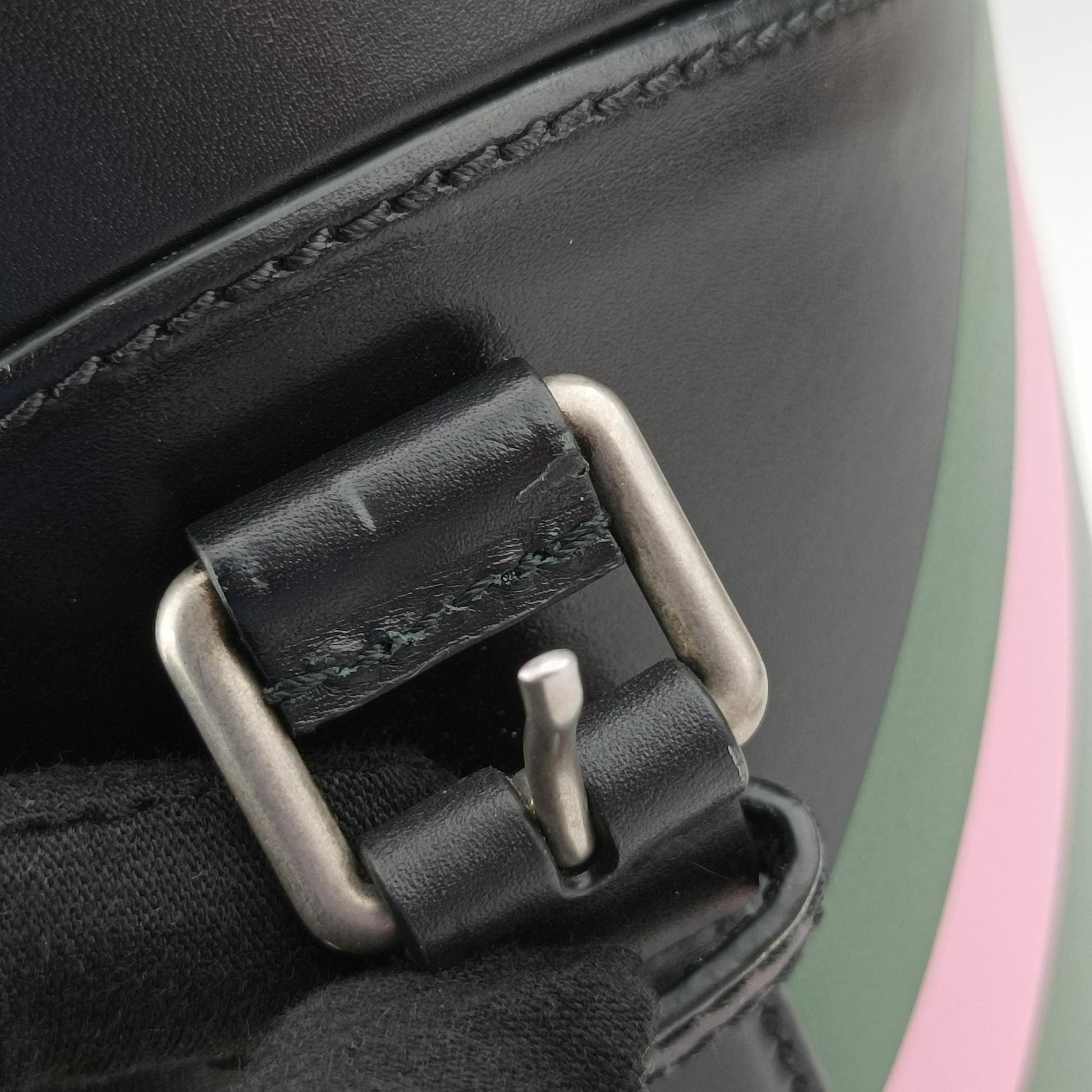Printed bucket Black × blue × pink × green Leather 675882 I3023790プリント バケット ブラック × ブルー × ピンク × グリーン レザー 675882 I3023790
