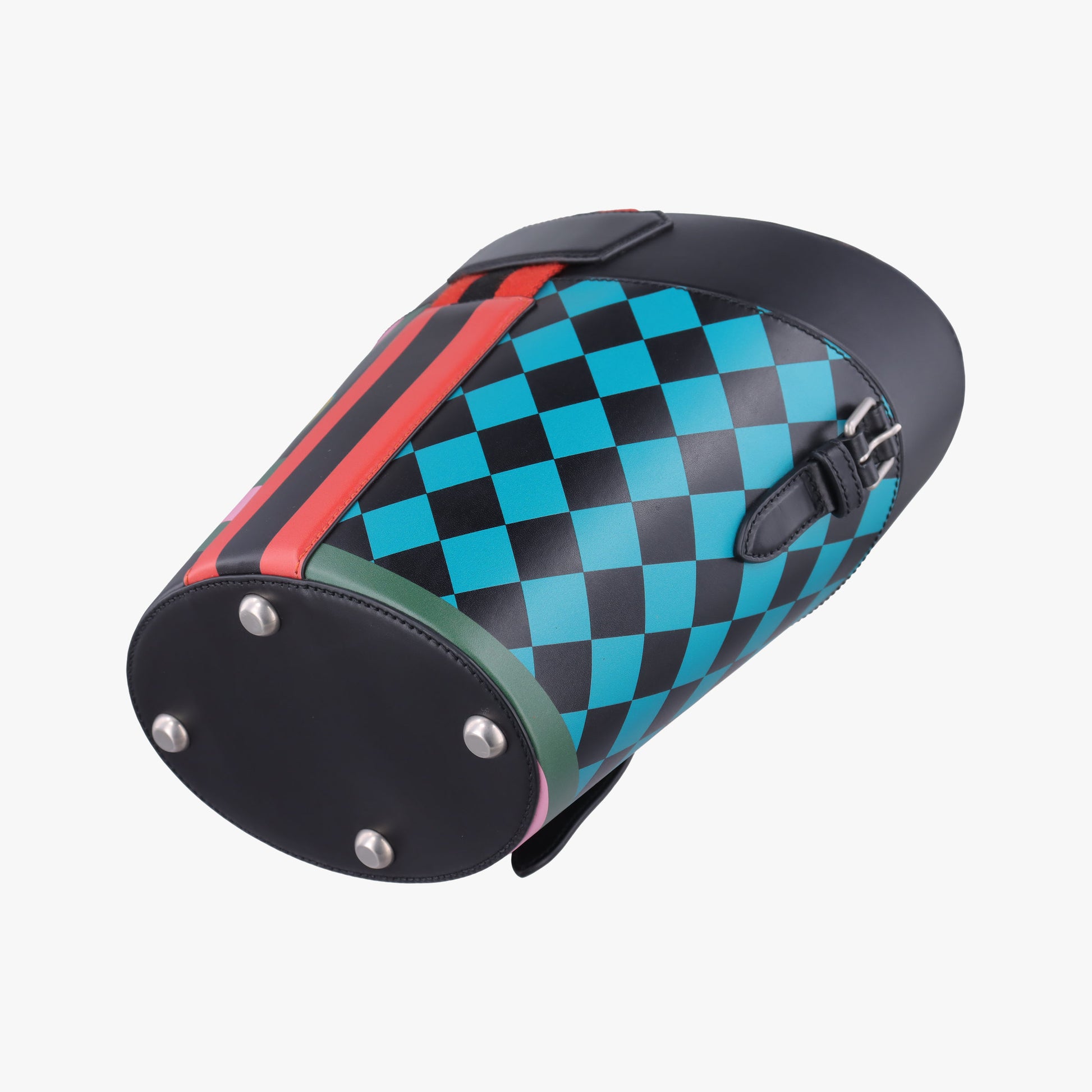 Printed bucket Black × blue × pink × green Leather 675882 I3023790プリント バケット ブラック × ブルー × ピンク × グリーン レザー 675882 I3023790