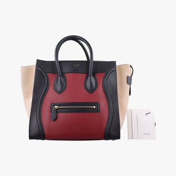 Luggage Mini Shopper Beige×Bordeaux×Black Suede × leather S-SA-0182 S-MM-0192ラゲージミニショッパー ベージュ×ボルドー×ブラック スエード×レザー S-SA-0182 S-MM-0192