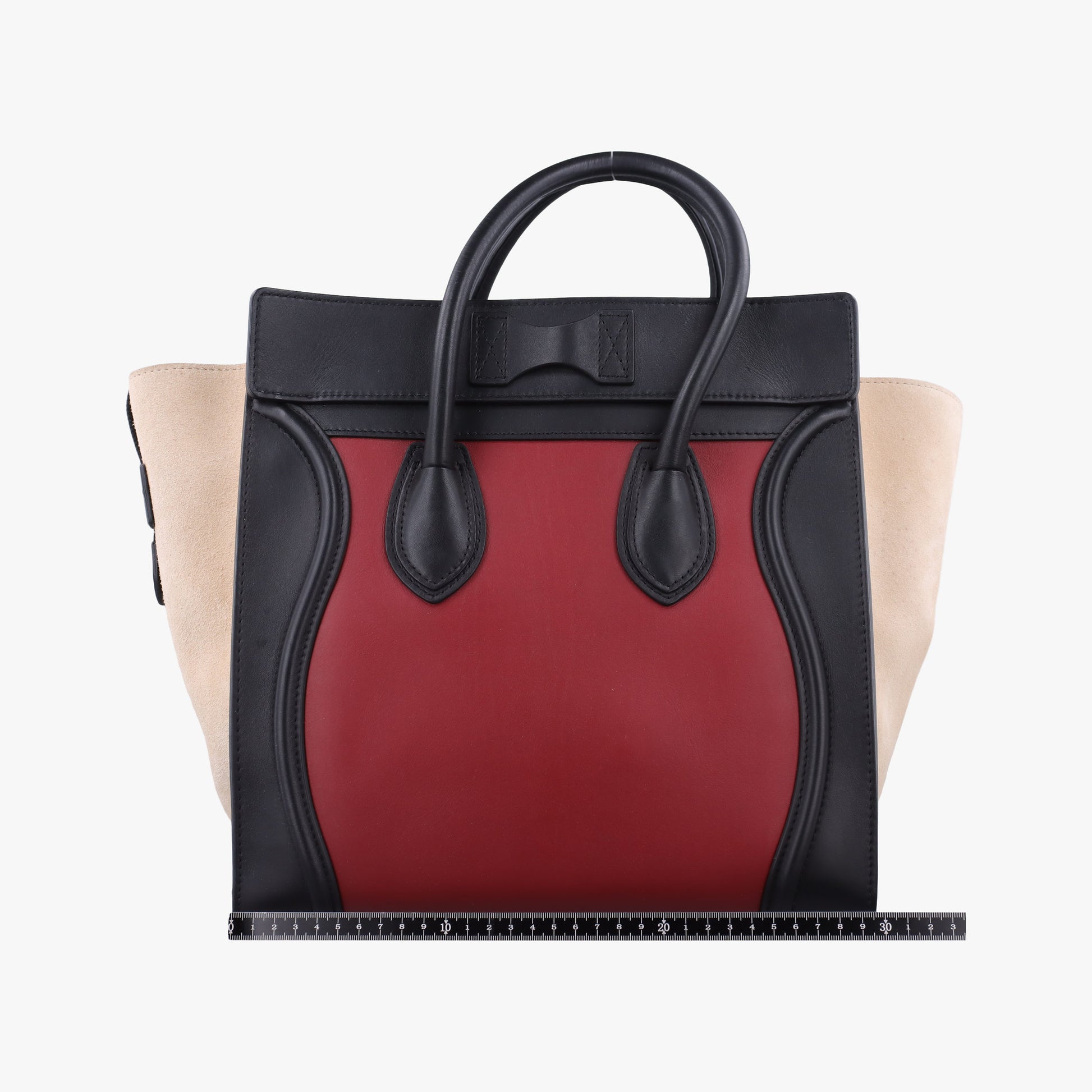 Luggage Mini Shopper Beige×Bordeaux×Black Suede × leather S-SA-0182 S-MM-0192ラゲージミニショッパー ベージュ×ボルドー×ブラック スエード×レザー S-SA-0182 S-MM-0192