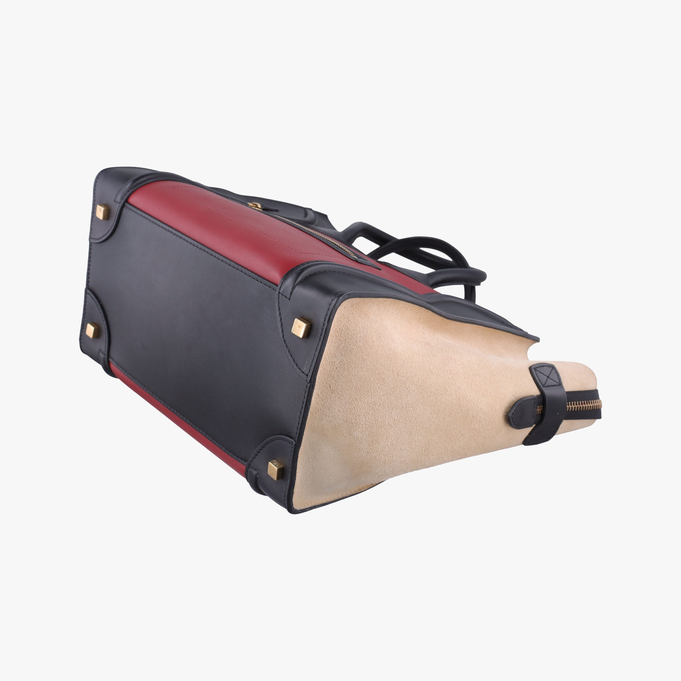 Luggage Mini Shopper Beige×Bordeaux×Black Suede × leather S-SA-0182 S-MM-0192ラゲージミニショッパー ベージュ×ボルドー×ブラック スエード×レザー S-SA-0182 S-MM-0192