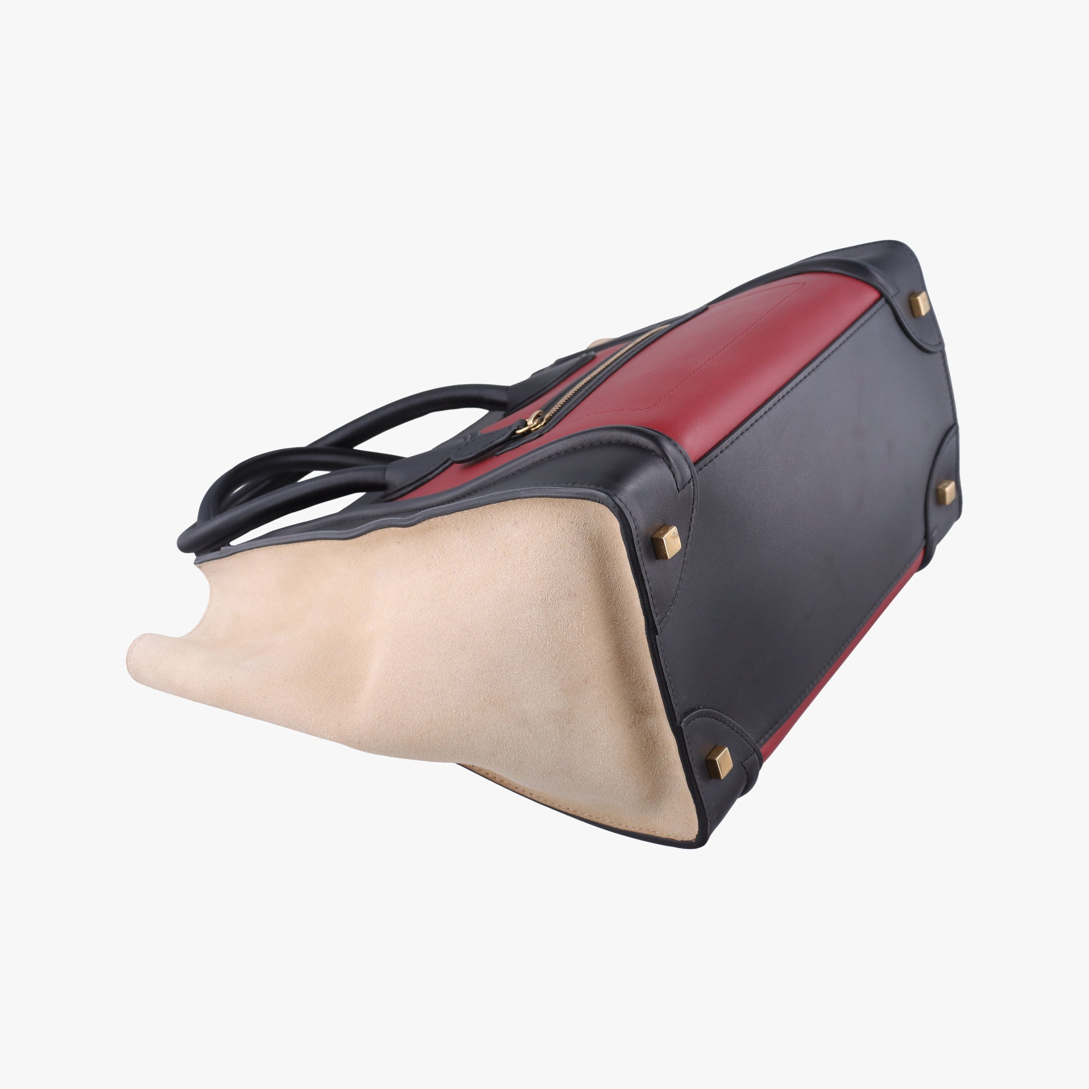 Luggage Mini Shopper Beige×Bordeaux×Black Suede × leather S-SA-0182 S-MM-0192ラゲージミニショッパー ベージュ×ボルドー×ブラック スエード×レザー S-SA-0182 S-MM-0192