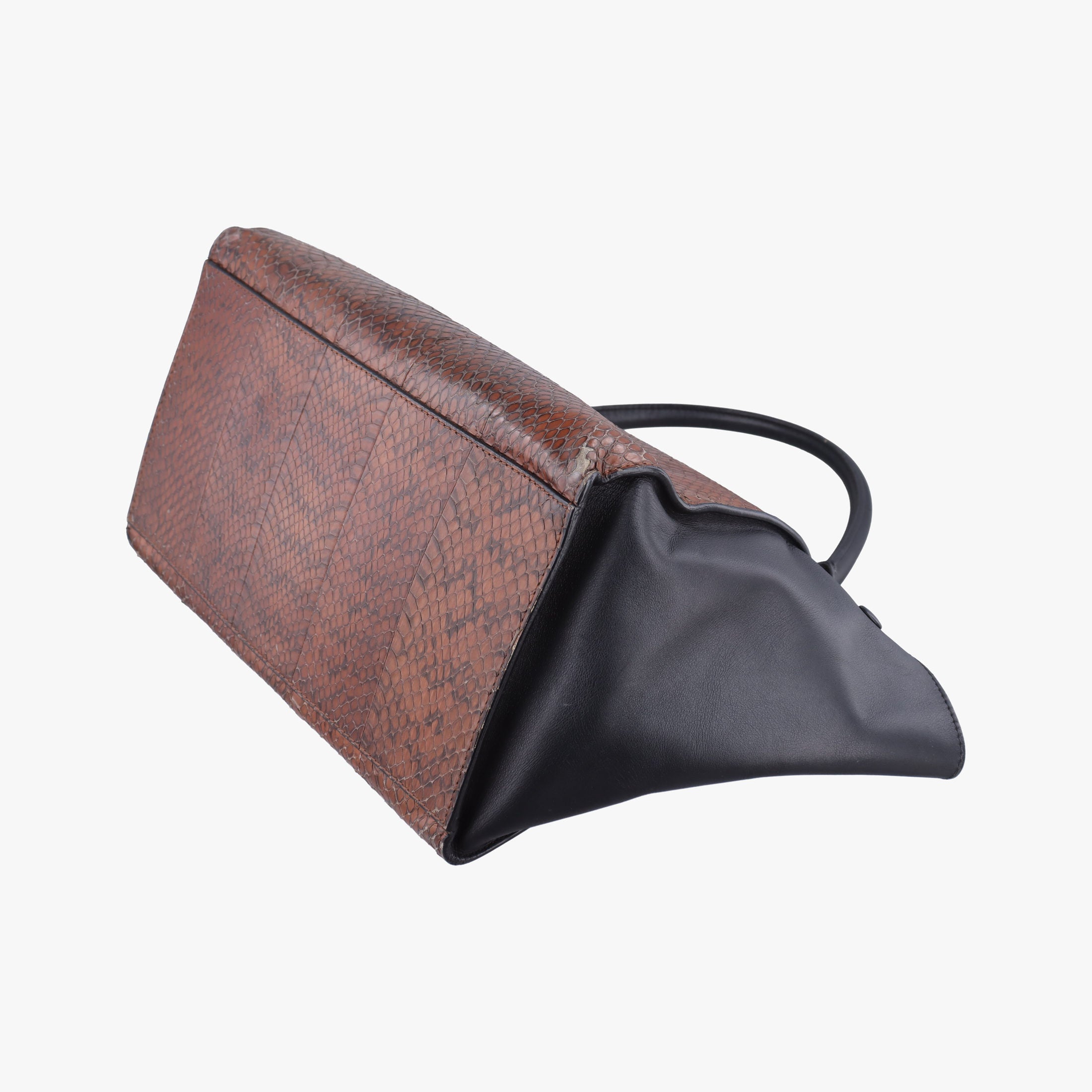 Trapeze Brown × Black Snakeskin × Leather W-GM-0172トラペーズミディアム ブラウン × ブラック スネークスキン × レザー W-GM-0172