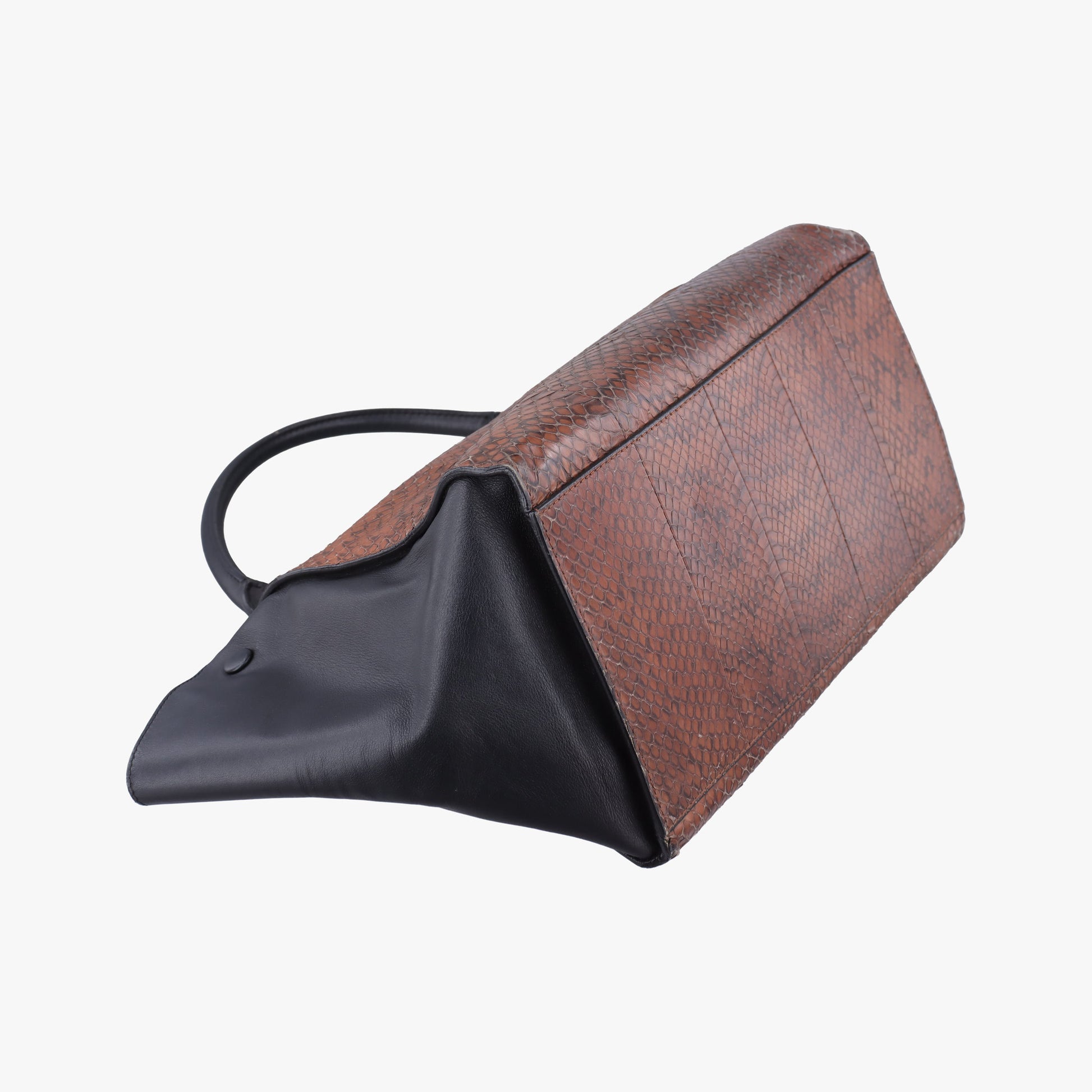 Trapeze Brown × Black Snakeskin × Leather W-GM-0172トラペーズミディアム ブラウン × ブラック スネークスキン × レザー W-GM-0172