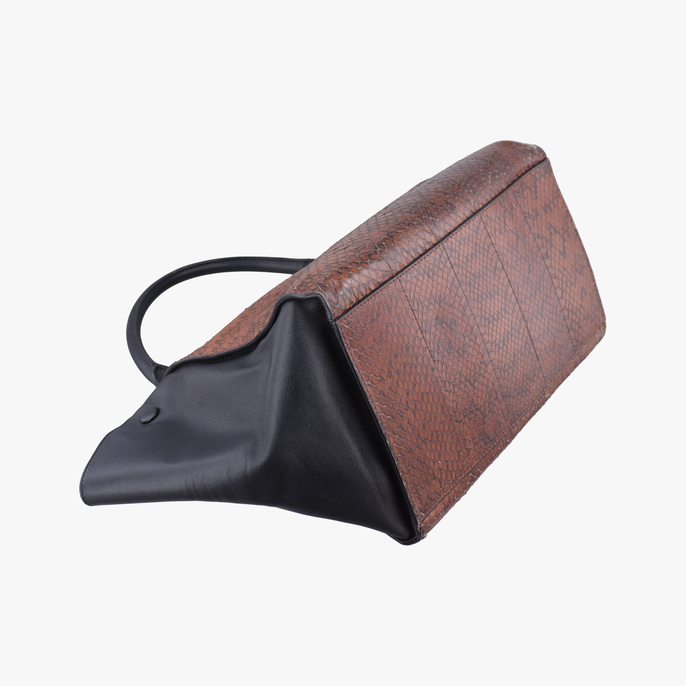 Trapeze Brown × Black Snakeskin × Leather W-GM-0172トラペーズミディアム ブラウン × ブラック スネークスキン × レザー W-GM-0172
