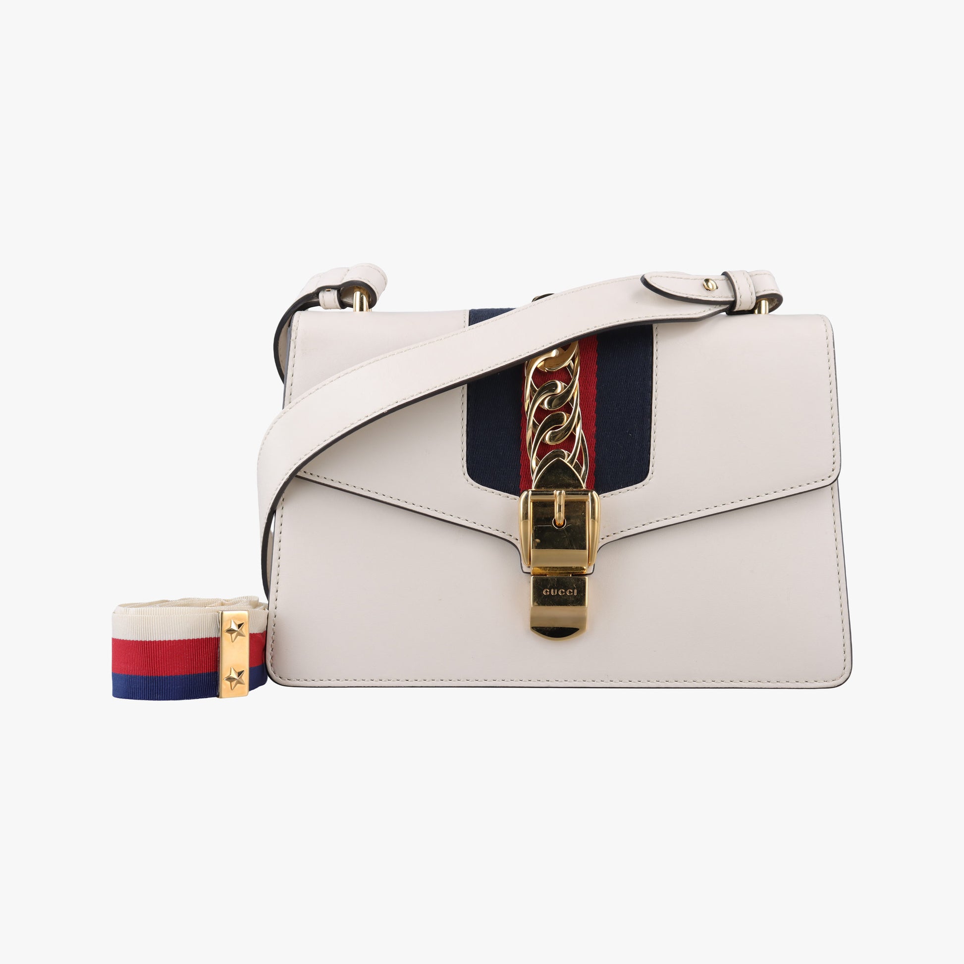 Sylvie Ivory×navy×red Leather 421882 H022745909シルヴィ アイボリー×ネイビー×レッド レザー 421882 H022745909