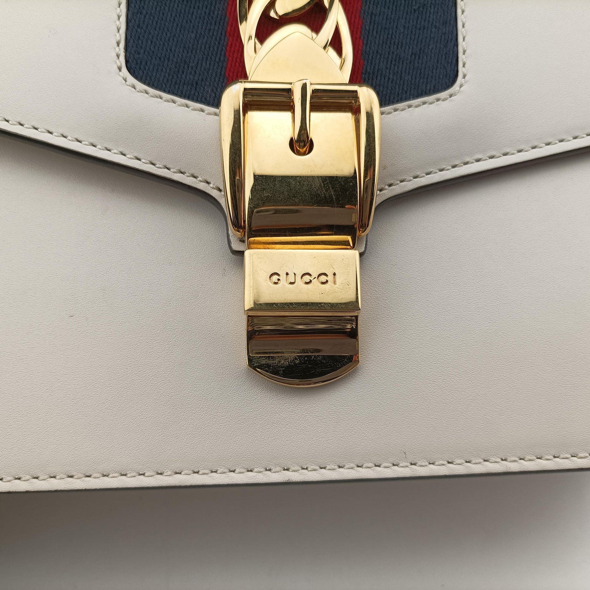 Sylvie Ivory×navy×red Leather 421882 H022745909シルヴィ アイボリー×ネイビー×レッド レザー 421882 H022745909