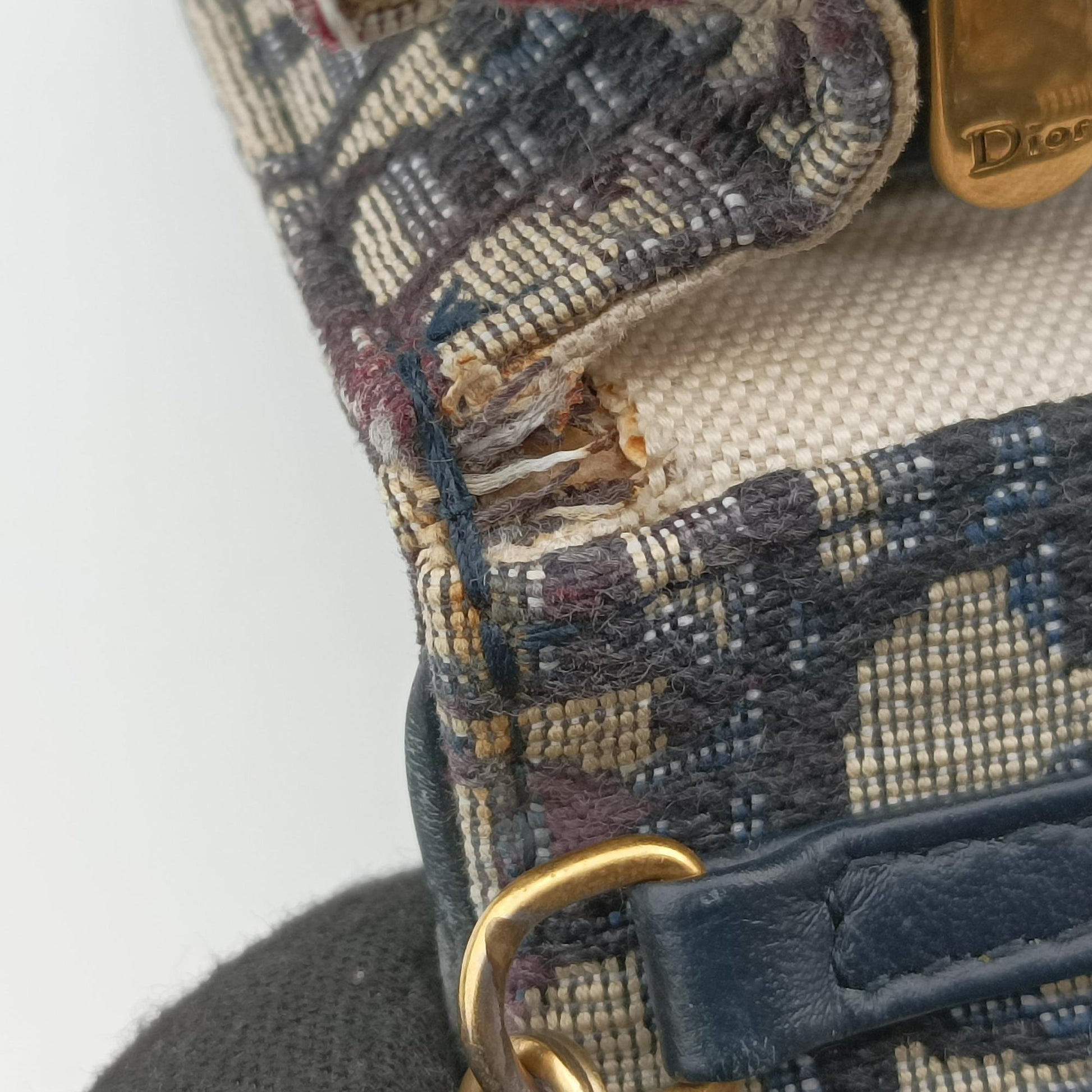 Saddle Navy×Gray jacquard 05-RU-0199サドル ネイビー×グレー ジャガード 05-RU-0199