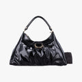 Abbey D-ring Hobo Black Patent 189833 A3387422アビー Dリング ホーボー ブラック パテント 189833 A3387422