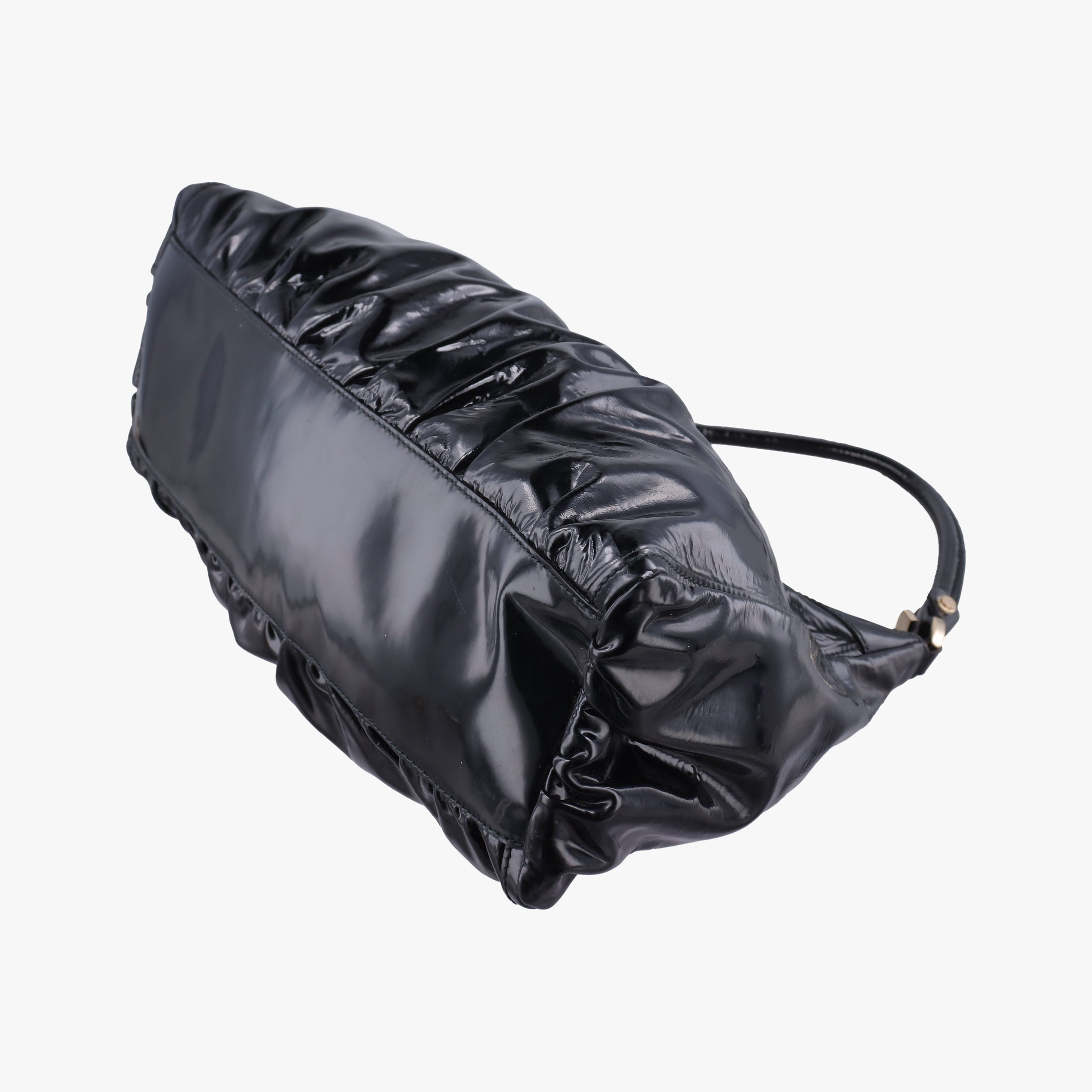Abbey D-ring Hobo Black Patent 189833 A3387422アビー Dリング ホーボー ブラック パテント 189833 A3387422