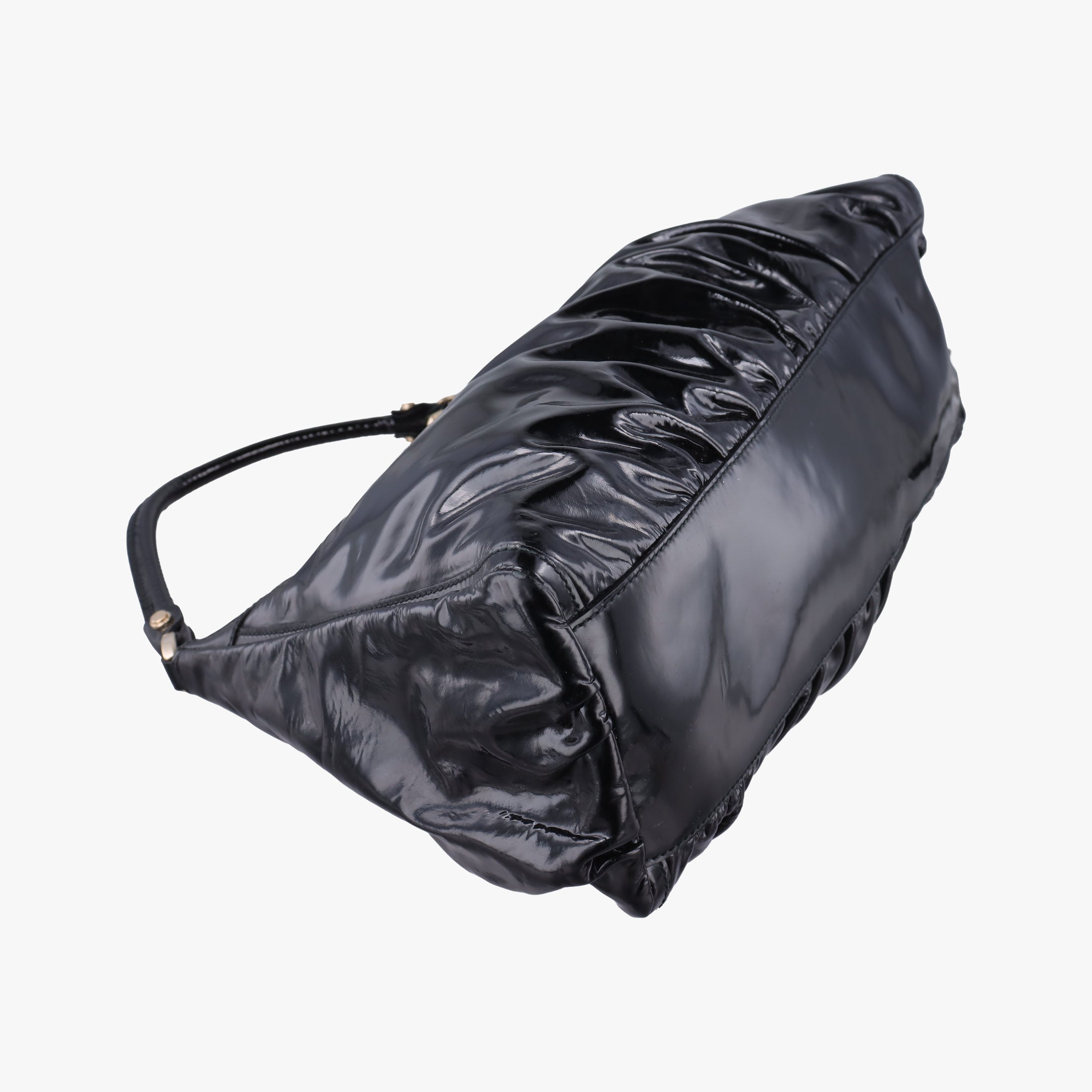 Abbey D-ring Hobo Black Patent 189833 A3387422アビー Dリング ホーボー ブラック パテント 189833 A3387422