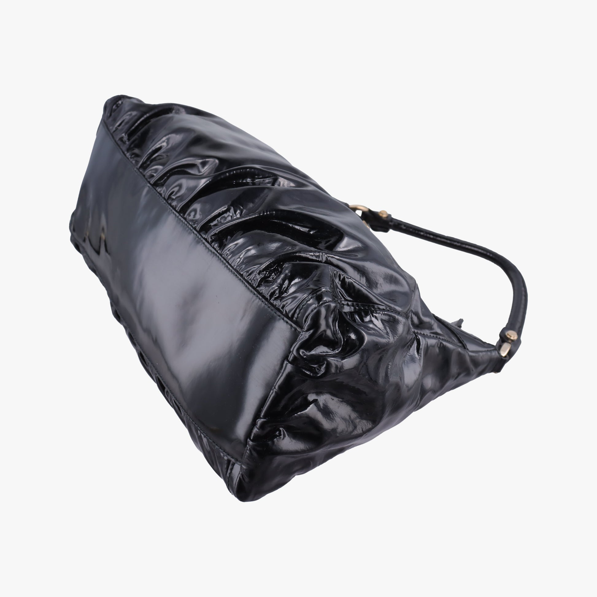 Abbey D-ring Hobo Black Patent 189833 A3387422アビー Dリング ホーボー ブラック パテント 189833 A3387422
