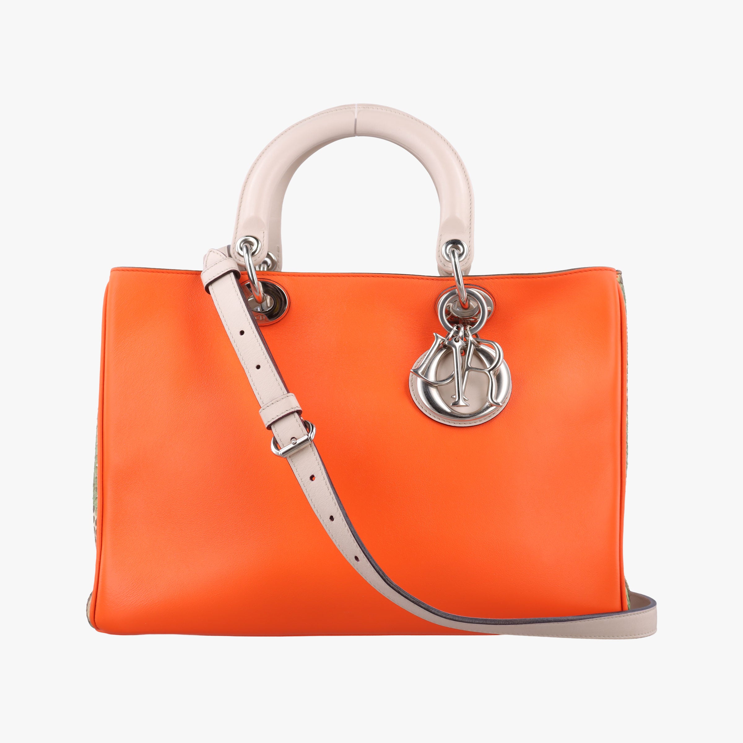 Diorissimo Orange × Multicolor Leather × Snakeskin 09-MA-0124ディオリッシモ オレンジ × マルチカラー レザー × スネークスキン 09-MA-0124