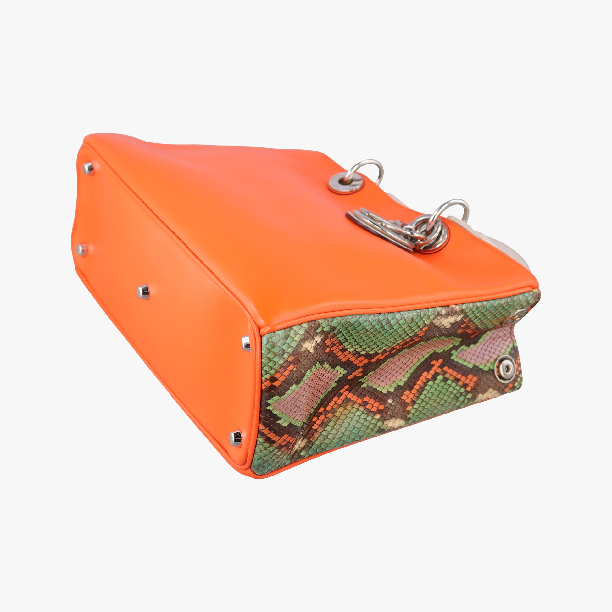 Diorissimo Orange × Multicolor Leather × Snakeskin 09-MA-0124ディオリッシモ オレンジ × マルチカラー レザー × スネークスキン 09-MA-0124