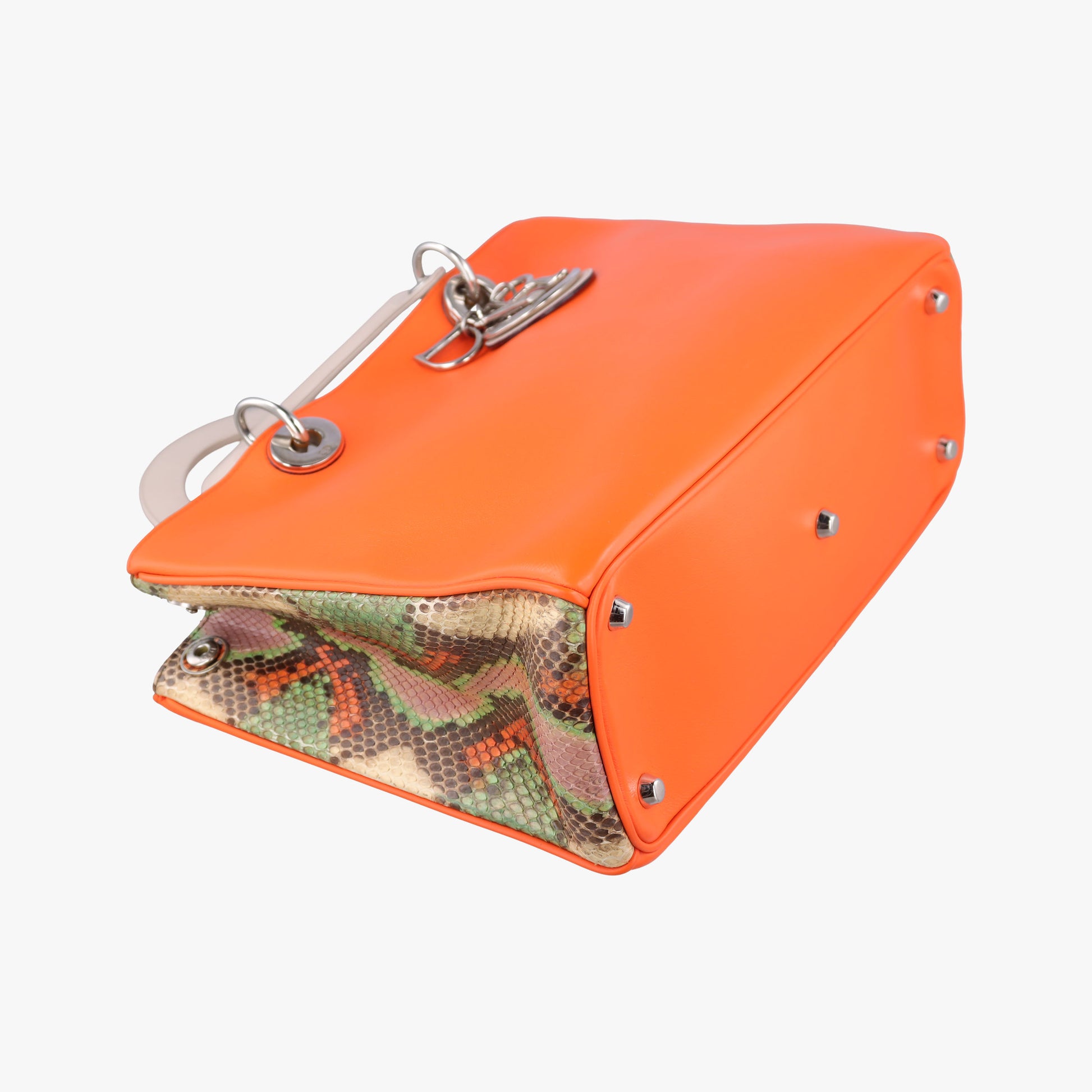 Diorissimo Orange × Multicolor Leather × Snakeskin 09-MA-0124ディオリッシモ オレンジ × マルチカラー レザー × スネークスキン 09-MA-0124