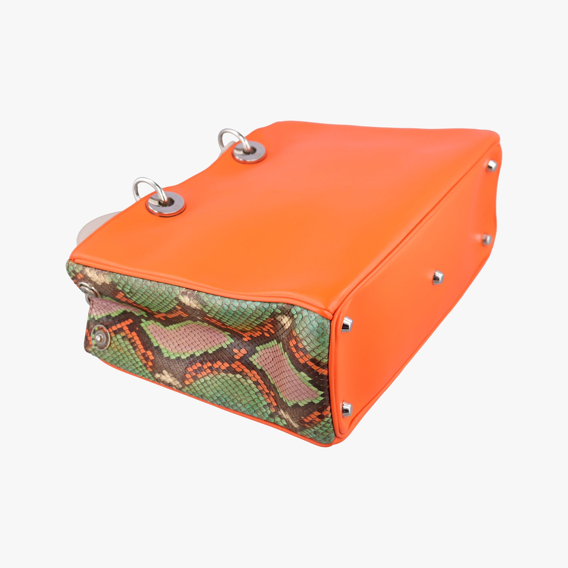 Diorissimo Orange × Multicolor Leather × Snakeskin 09-MA-0124ディオリッシモ オレンジ × マルチカラー レザー × スネークスキン 09-MA-0124