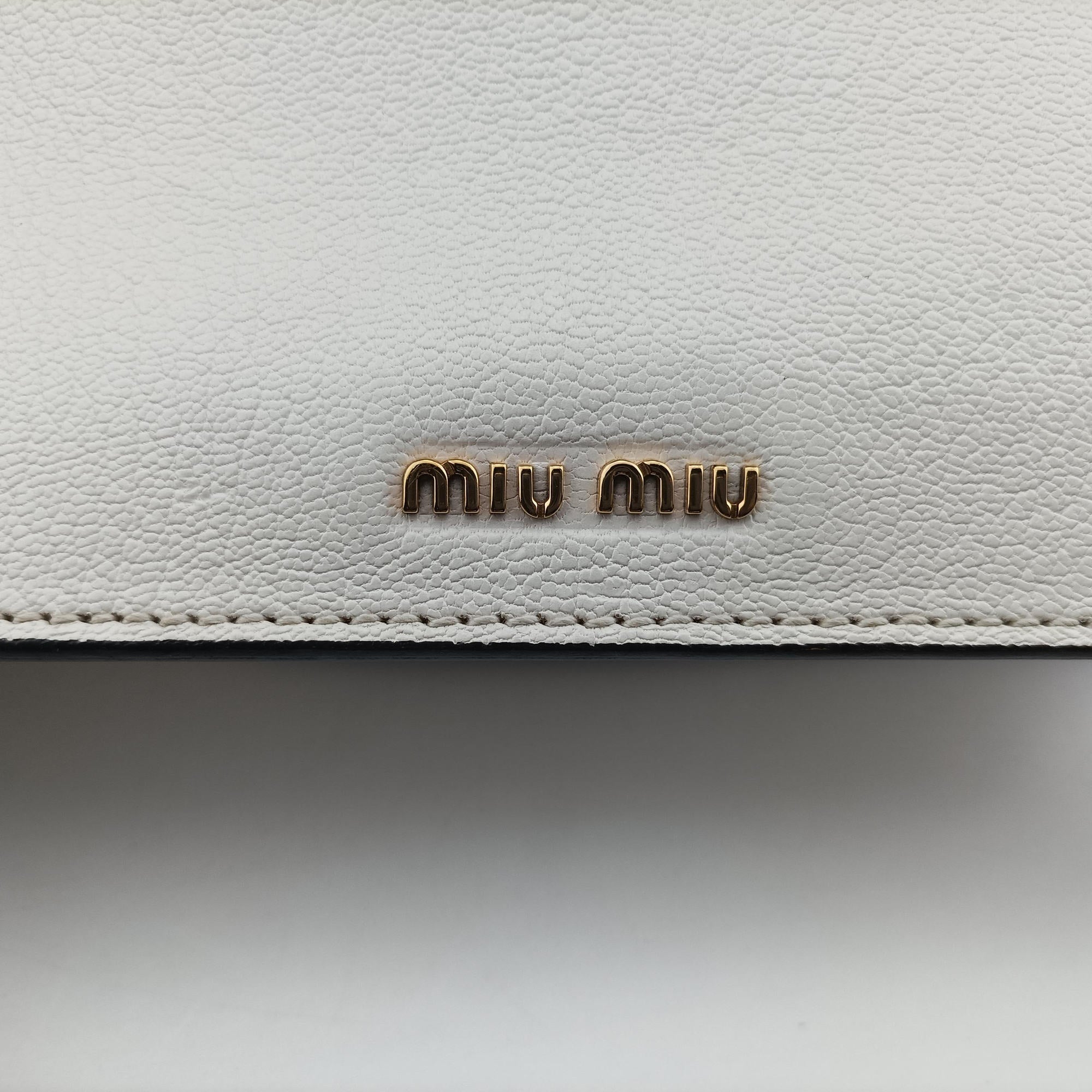Miu Lady White Leather 37ミュウレディ ホワイト レザー 37