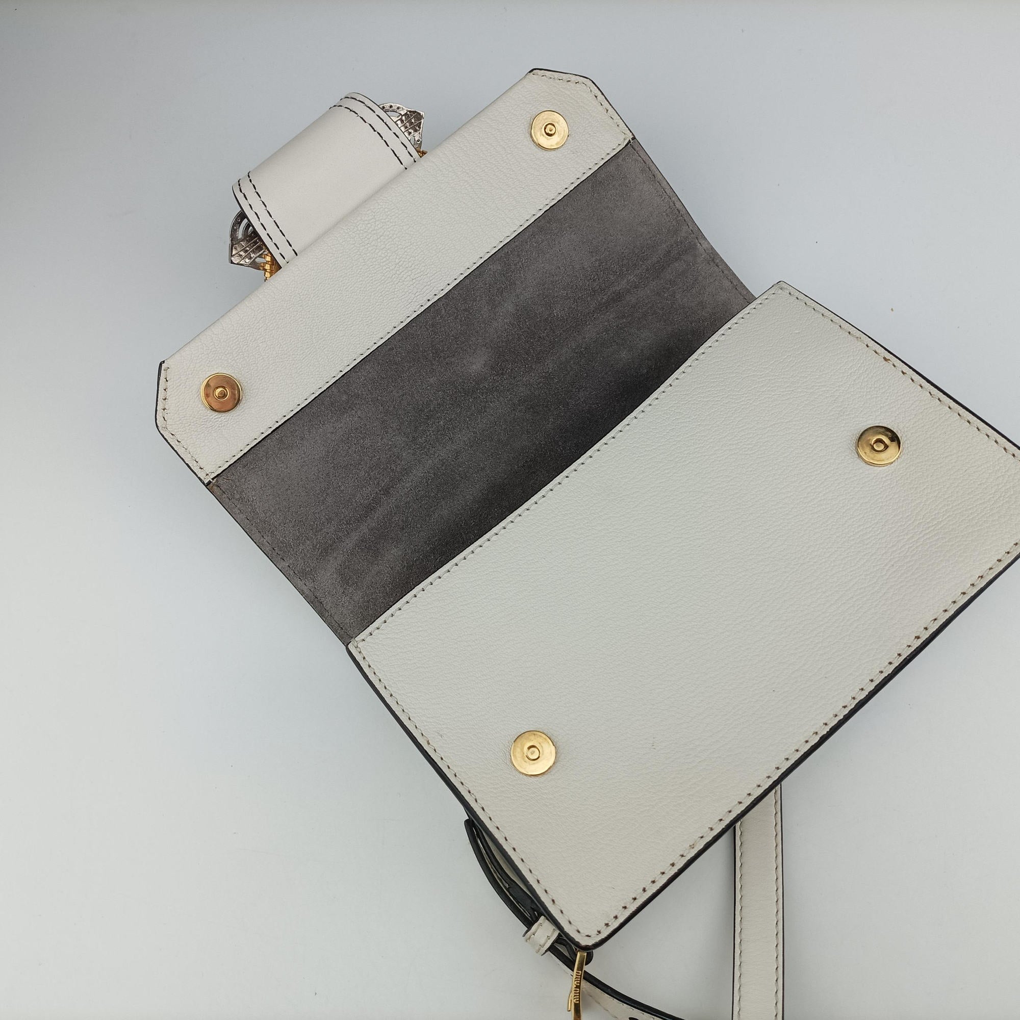 Miu Lady White Leather 37ミュウレディ ホワイト レザー 37