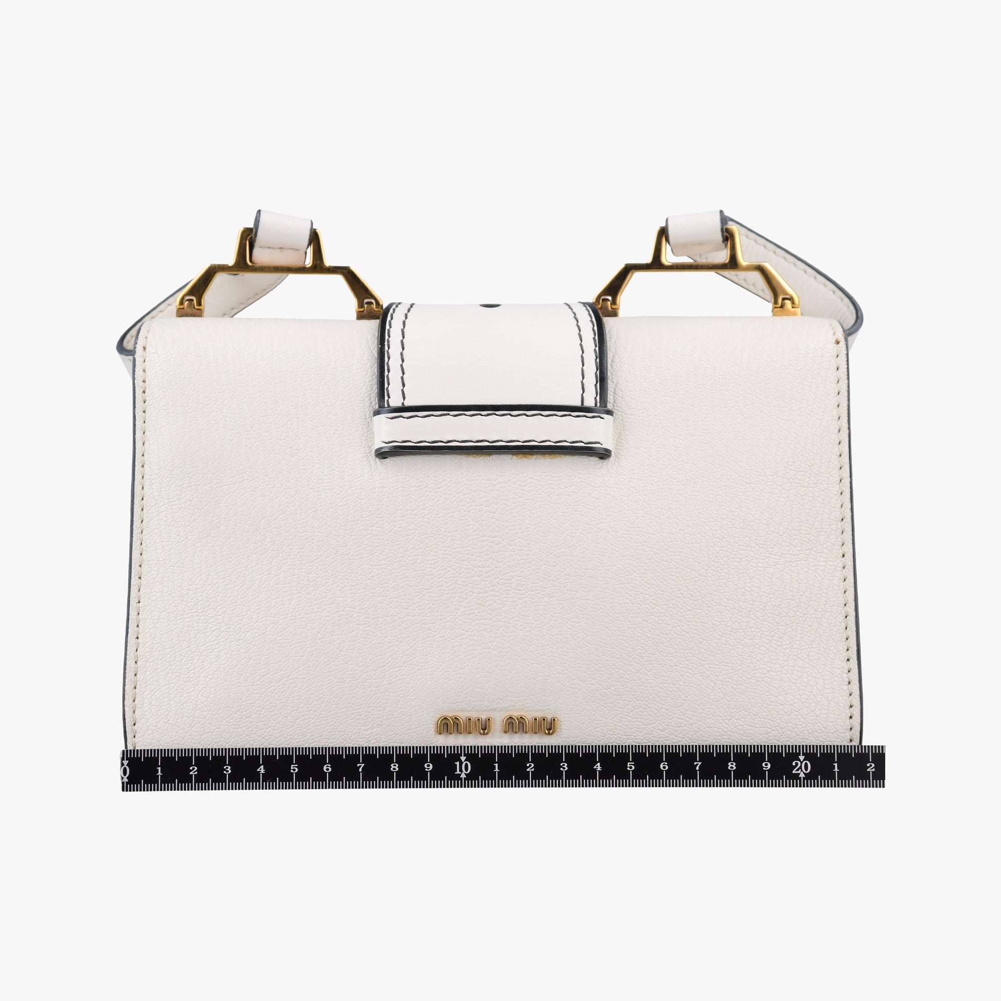 Miu Lady White Leather 37ミュウレディ ホワイト レザー 37