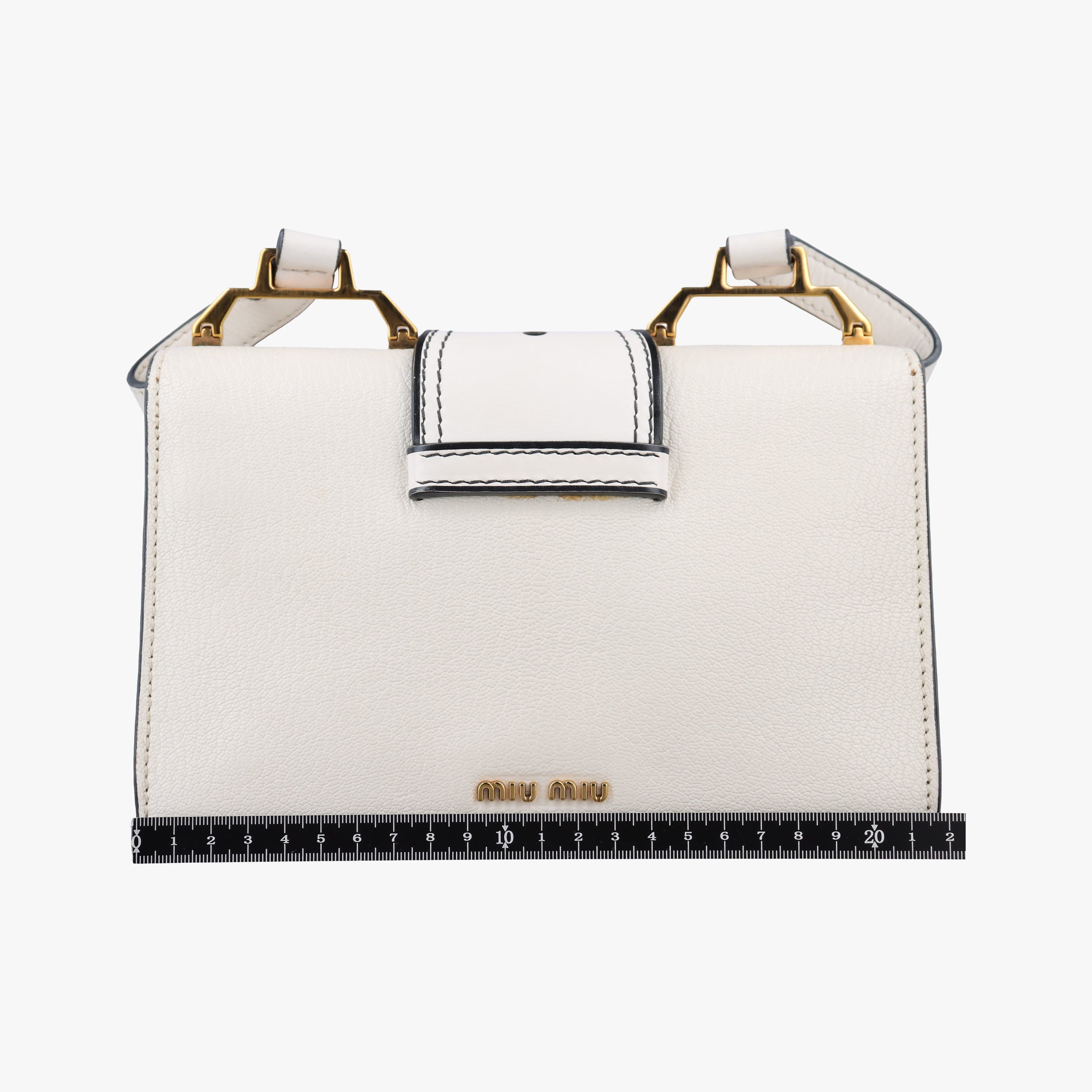Miu Lady White Leather 37ミュウレディ ホワイト レザー 37