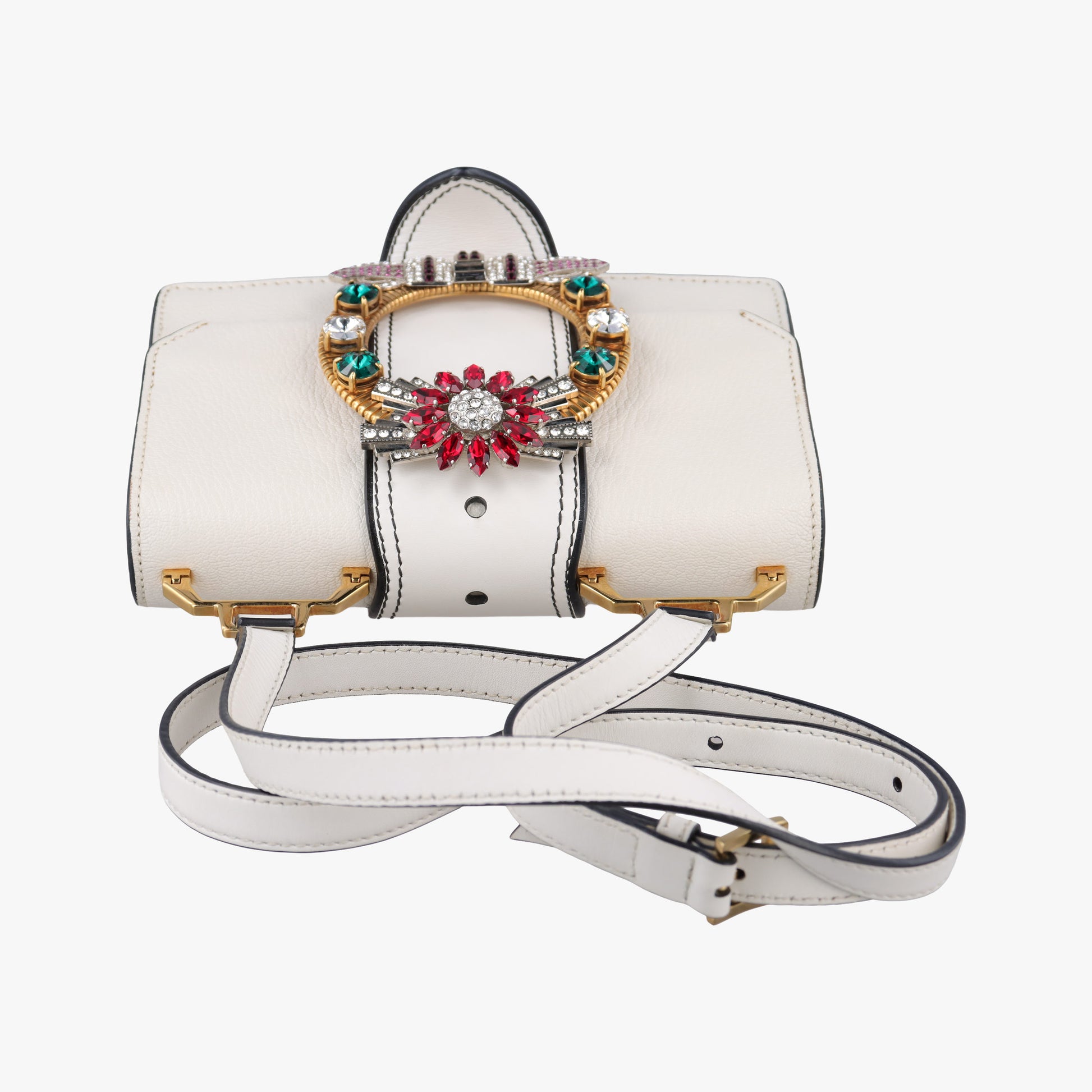 Miu Lady White Leather 37ミュウレディ ホワイト レザー 37