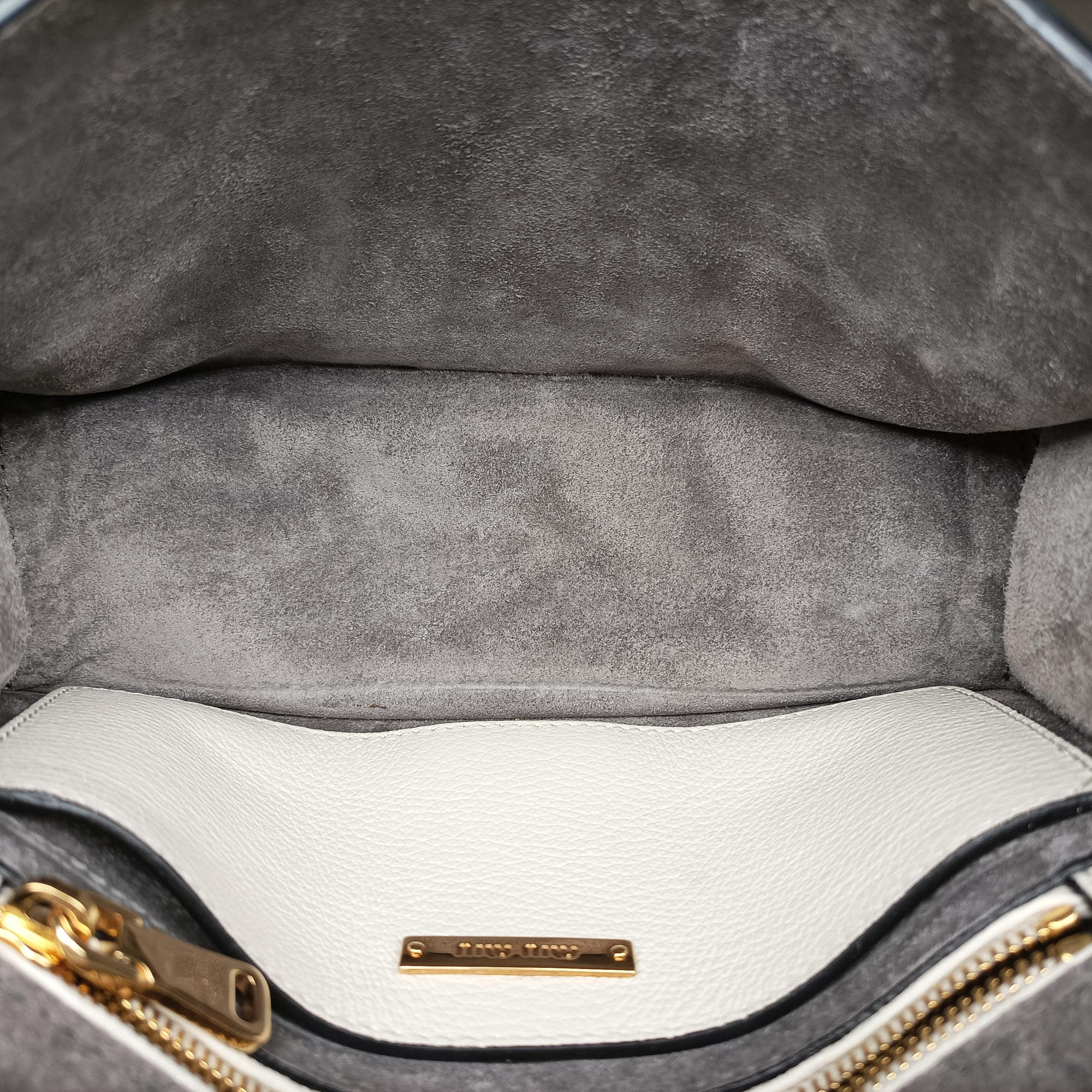 Miu Lady White Leather 37ミュウレディ ホワイト レザー 37