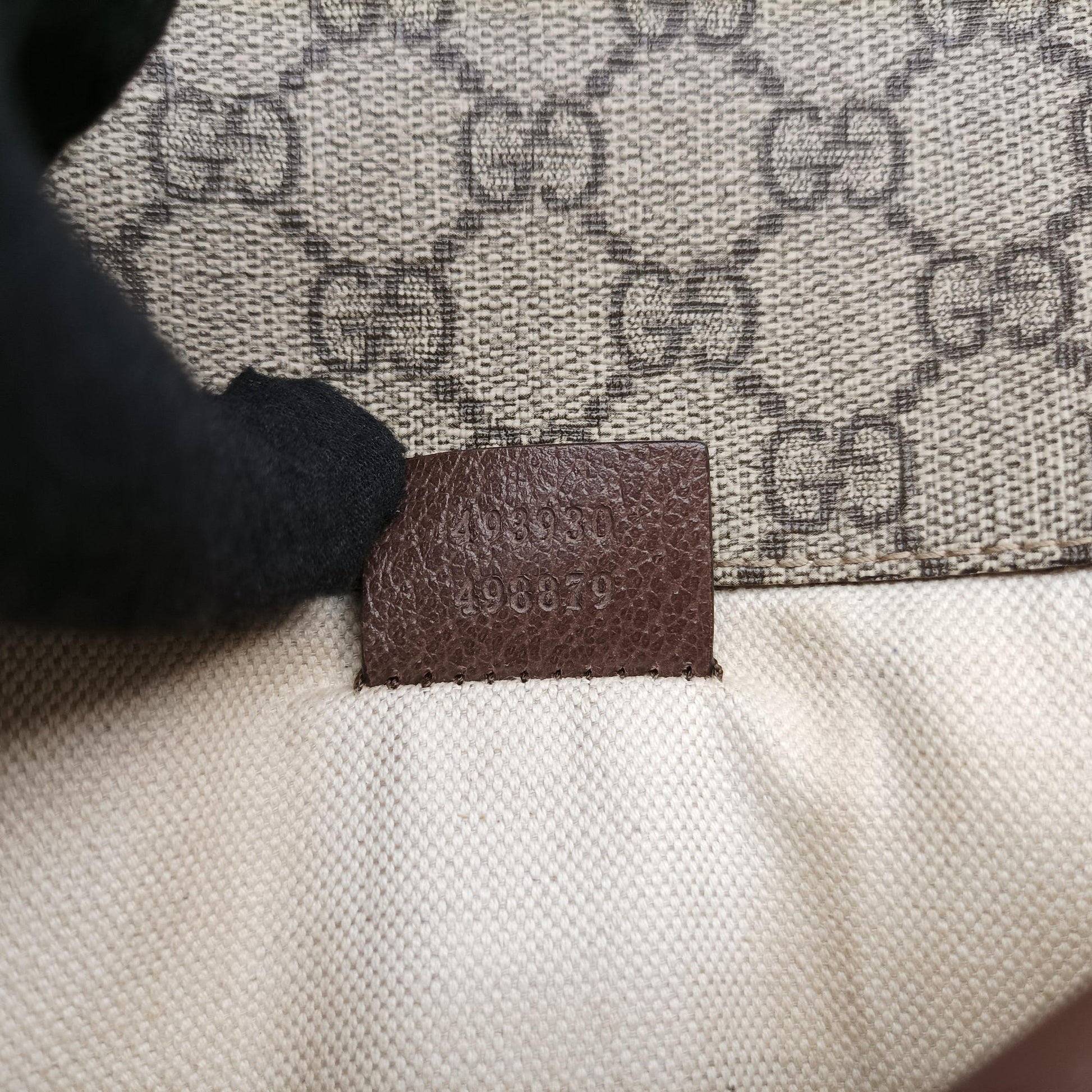NEO VINTAGE GG Supreme Brown PVC coated canvas×Leather 493930 Lot number unknownネオ ヴィンテージ GGスプリーム ブラウン PVCコーティングキャンバス×レザー 493930 製番不明