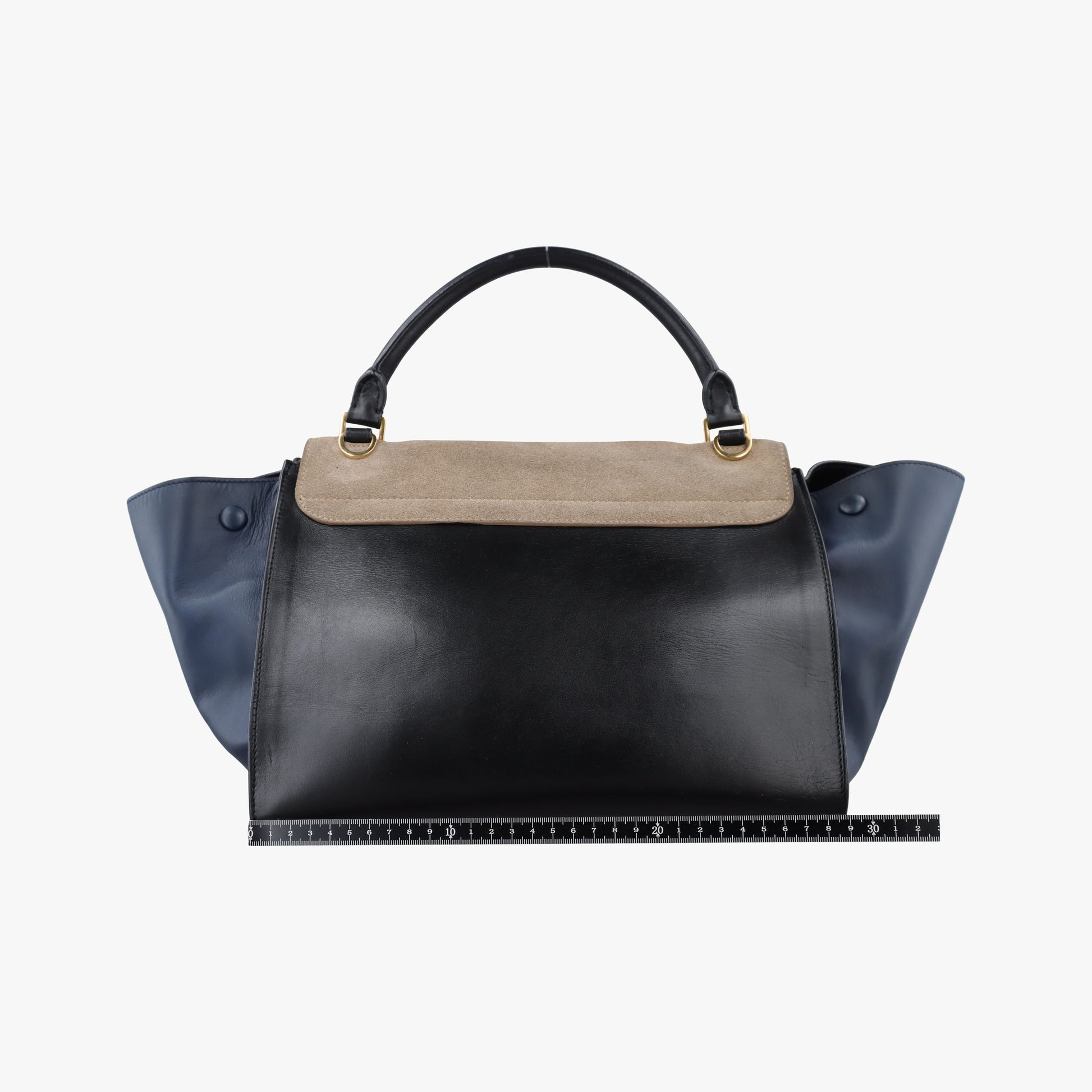Trapeze Beige×black×blue Suede × leather S-MP-1121トラペーズミディアム ベージュ×ブラック×ブルー スエード×レザー S-MP-1121