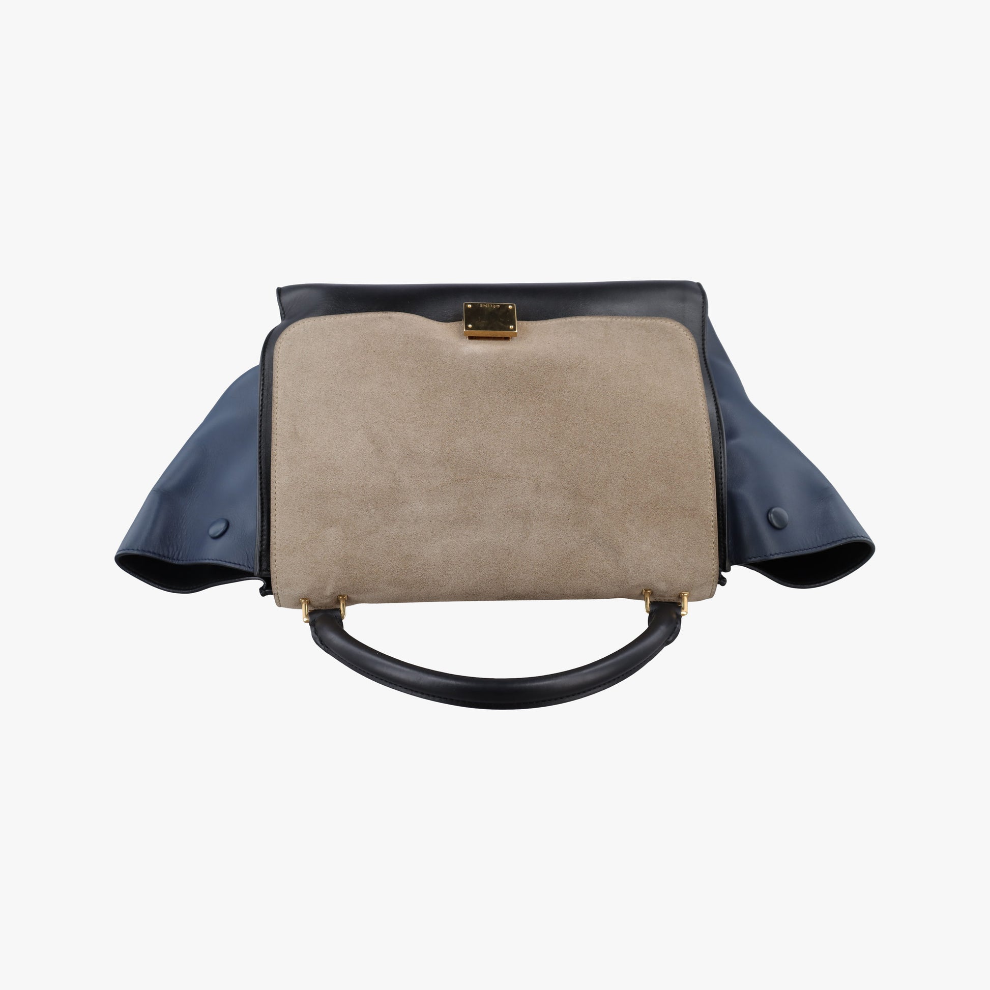 Trapeze Beige×black×blue Suede × leather S-MP-1121トラペーズミディアム ベージュ×ブラック×ブルー スエード×レザー S-MP-1121