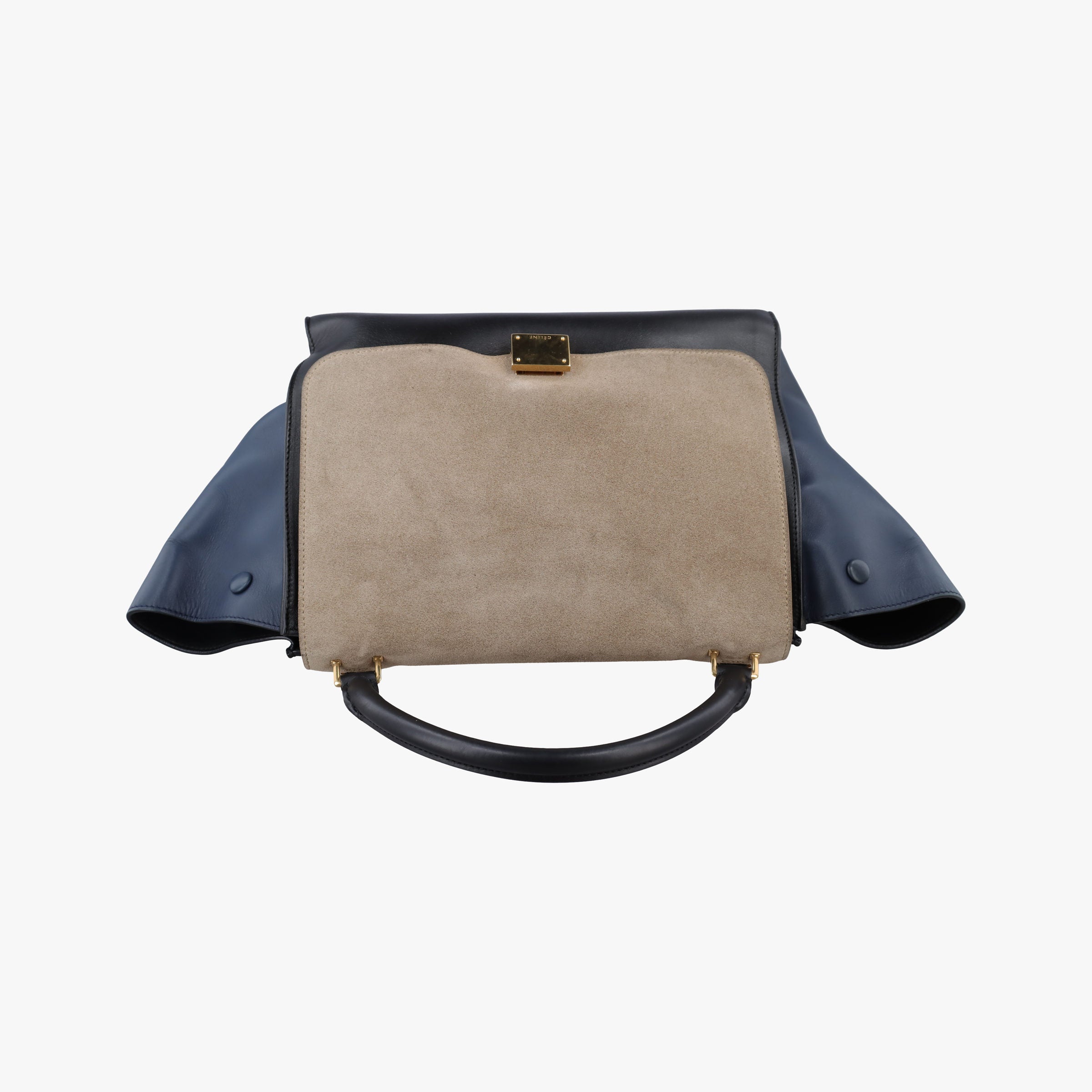 Trapeze Beige×black×blue Suede × leather S-MP-1121トラペーズミディアム ベージュ×ブラック×ブルー スエード×レザー S-MP-1121