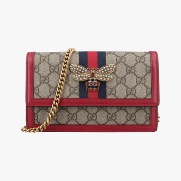 Queen Margaret Beige×Red×Navy PVC coated canvas×leather 476079 クィーンマーガレット ベージュ×レッド×ネイビー PVCコーティングキャンバス×レザー 476079 