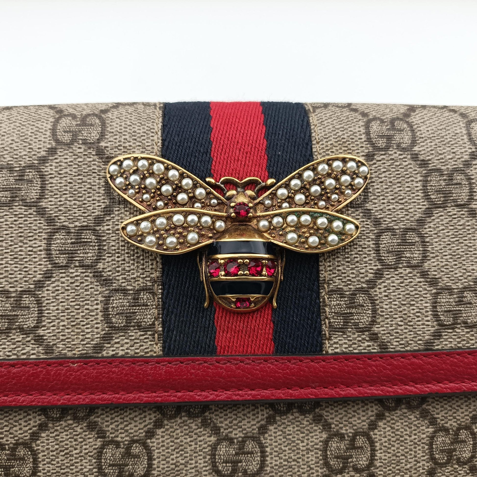 Queen Margaret Beige×Red×Navy PVC coated canvas×leather 476079 クィーンマーガレット ベージュ×レッド×ネイビー PVCコーティングキャンバス×レザー 476079 