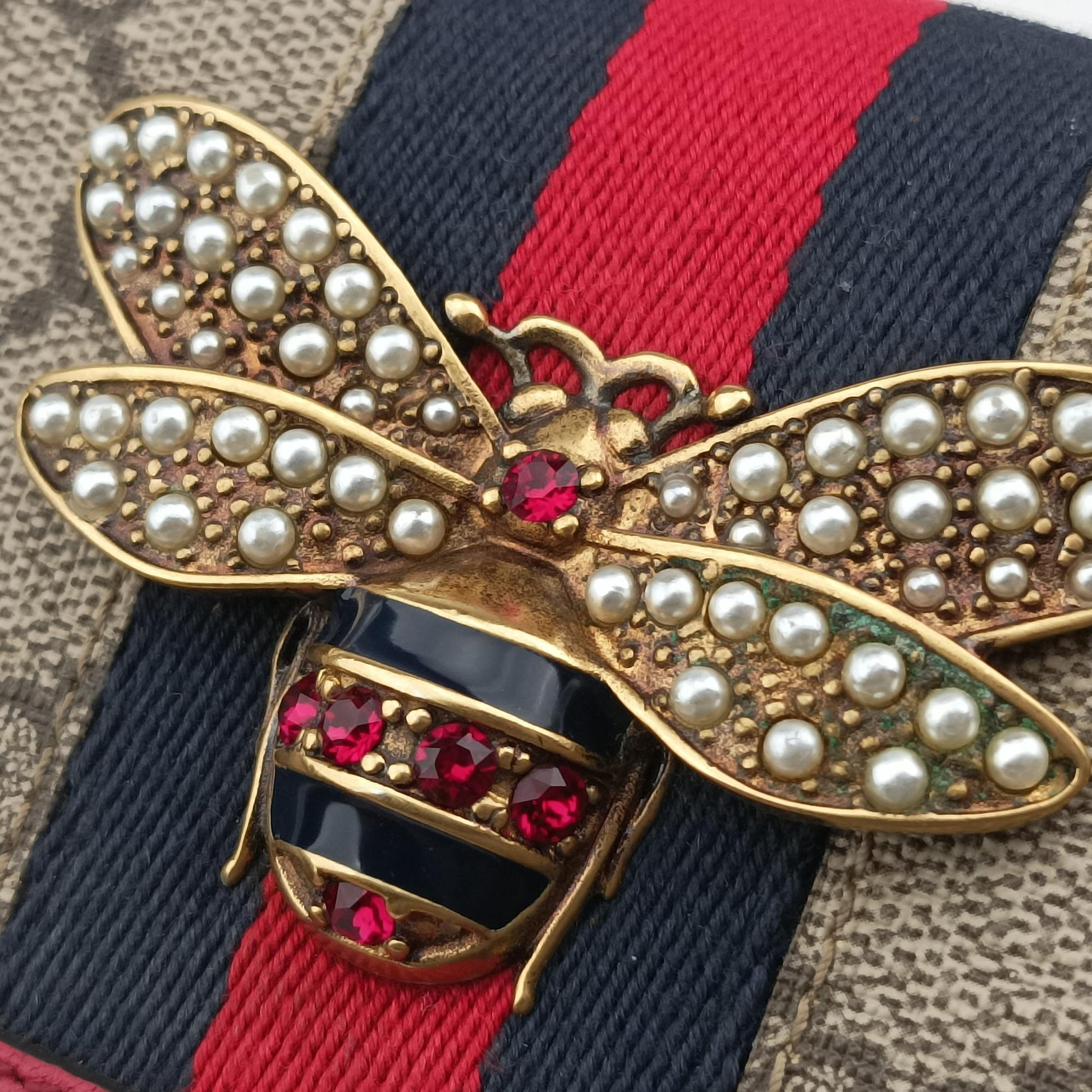 Queen Margaret Beige×Red×Navy PVC coated canvas×leather 476079 クィーンマーガレット ベージュ×レッド×ネイビー PVCコーティングキャンバス×レザー 476079 