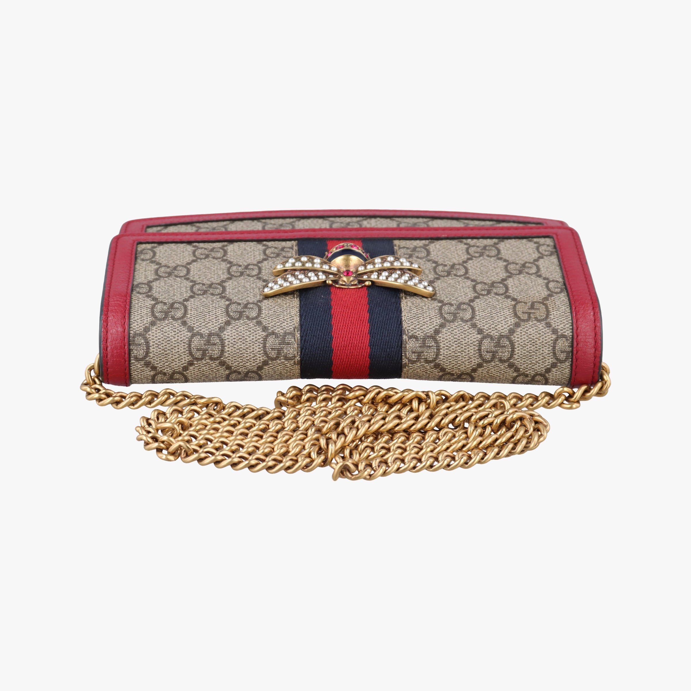 Queen Margaret Beige×Red×Navy PVC coated canvas×leather 476079 クィーンマーガレット ベージュ×レッド×ネイビー PVCコーティングキャンバス×レザー 476079 