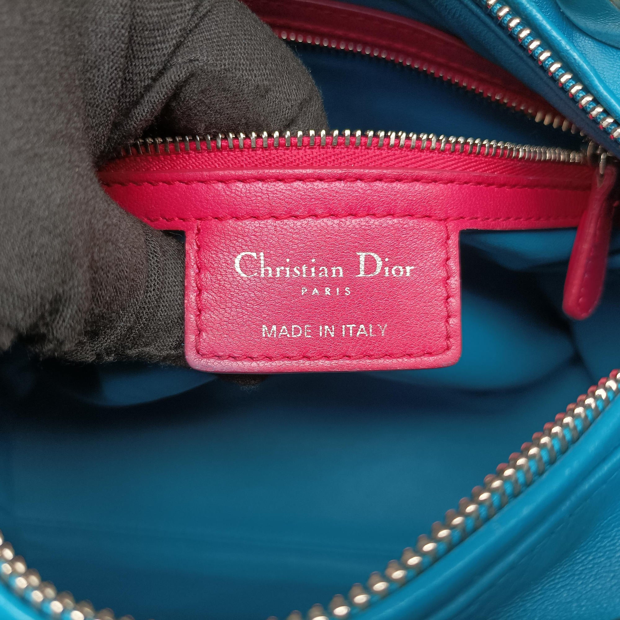 Lady Dior Navy×Pink×Light Blue lambskin 11-MA-1101レディディオール ネイビー×ピンク×ライトブルー ラムスキン 11-MA-1101