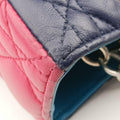 Lady Dior Navy×Pink×Light Blue lambskin 11-MA-1101レディディオール ネイビー×ピンク×ライトブルー ラムスキン 11-MA-1101