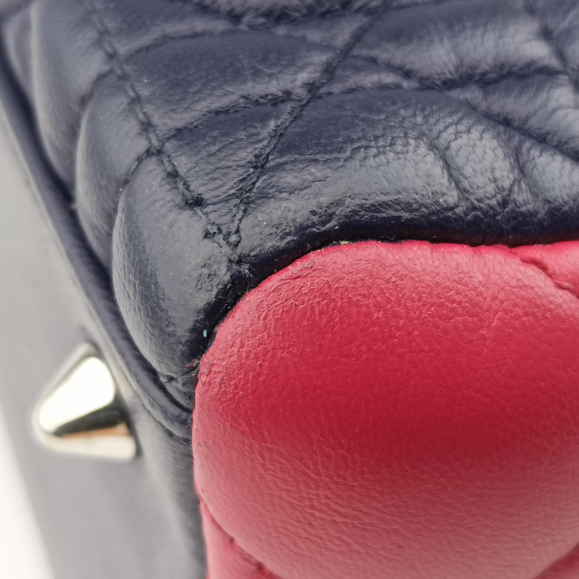 Lady Dior Navy×Pink×Light Blue lambskin 11-MA-1101レディディオール ネイビー×ピンク×ライトブルー ラムスキン 11-MA-1101