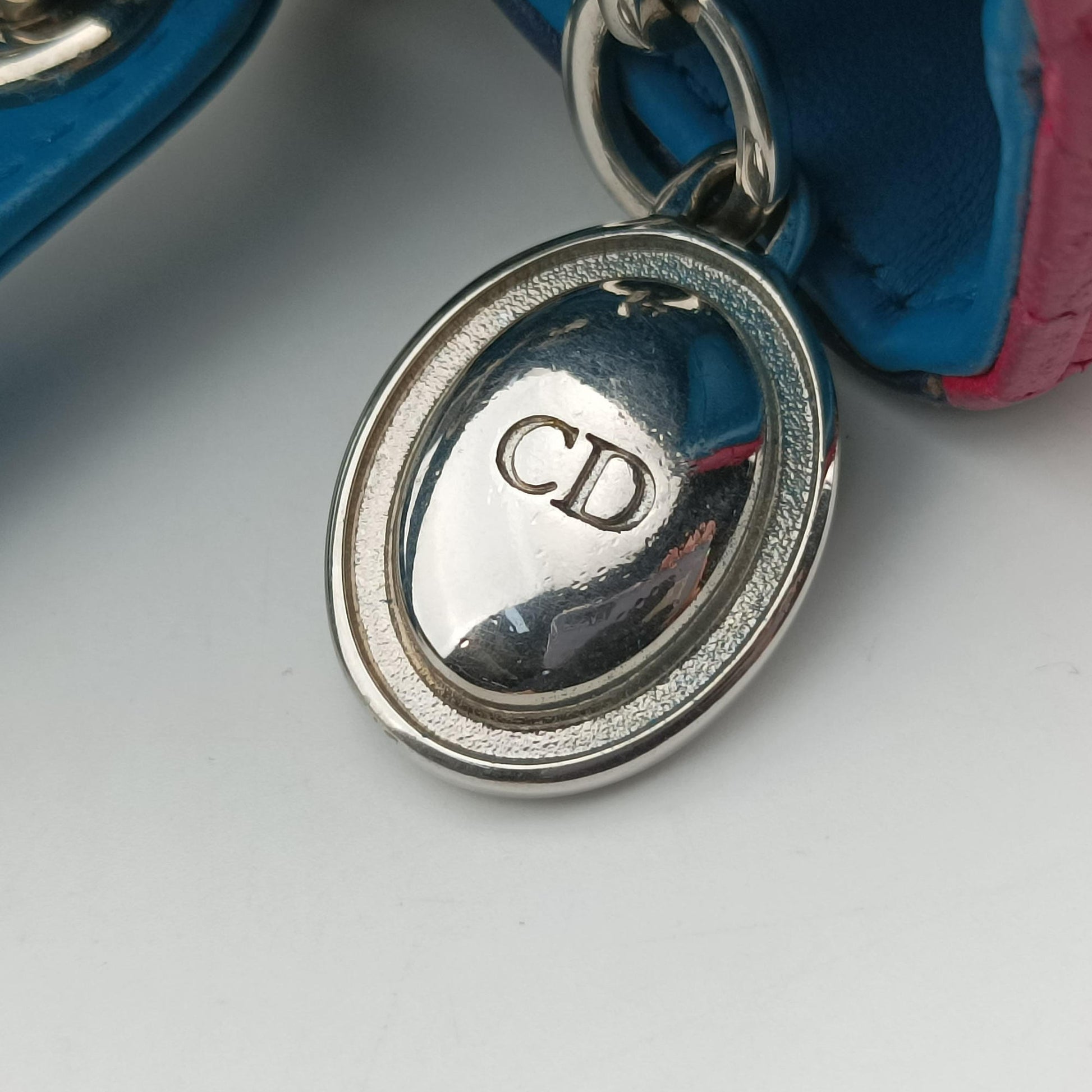Lady Dior Navy×Pink×Light Blue lambskin 11-MA-1101レディディオール ネイビー×ピンク×ライトブルー ラムスキン 11-MA-1101