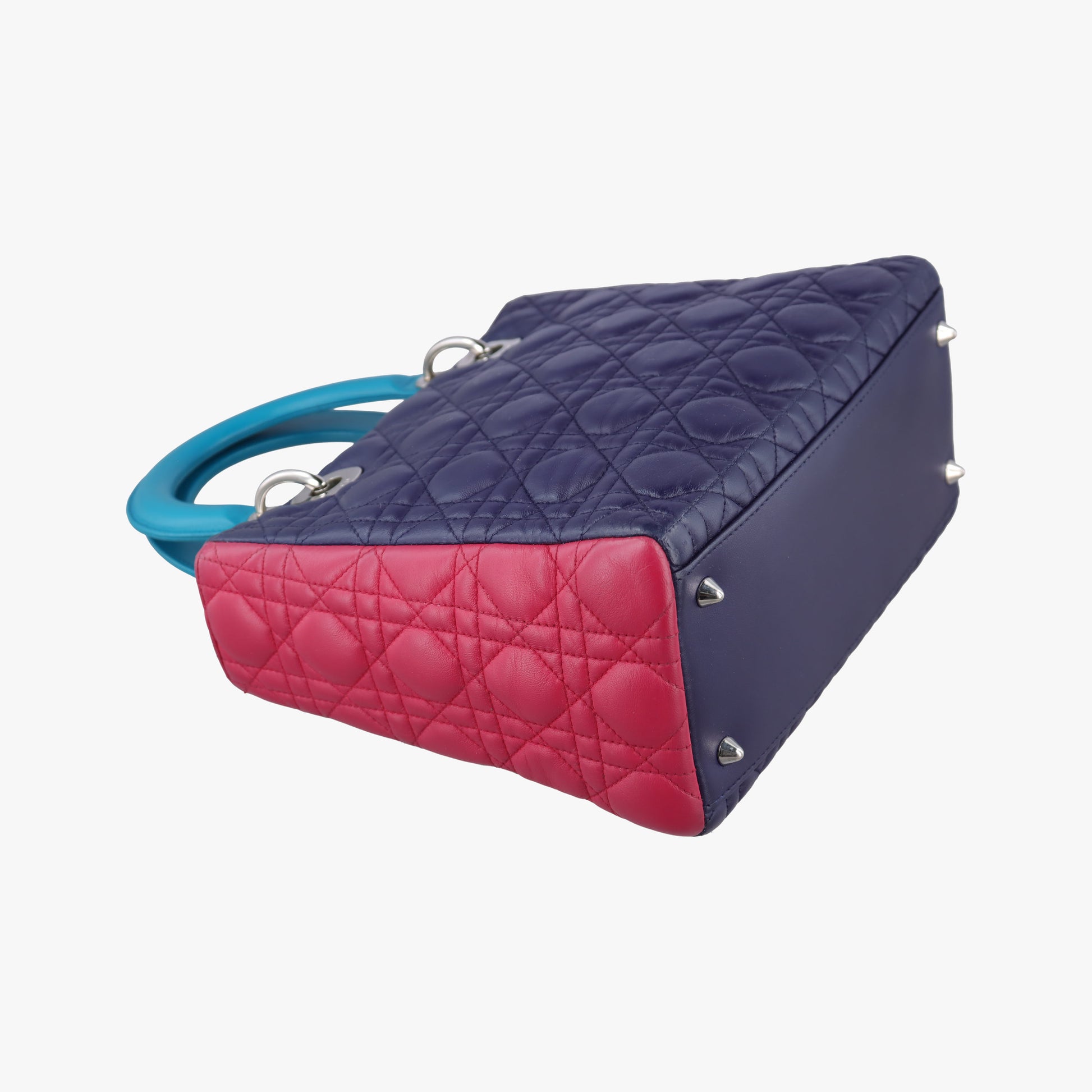 Lady Dior Navy×Pink×Light Blue lambskin 11-MA-1101レディディオール ネイビー×ピンク×ライトブルー ラムスキン 11-MA-1101