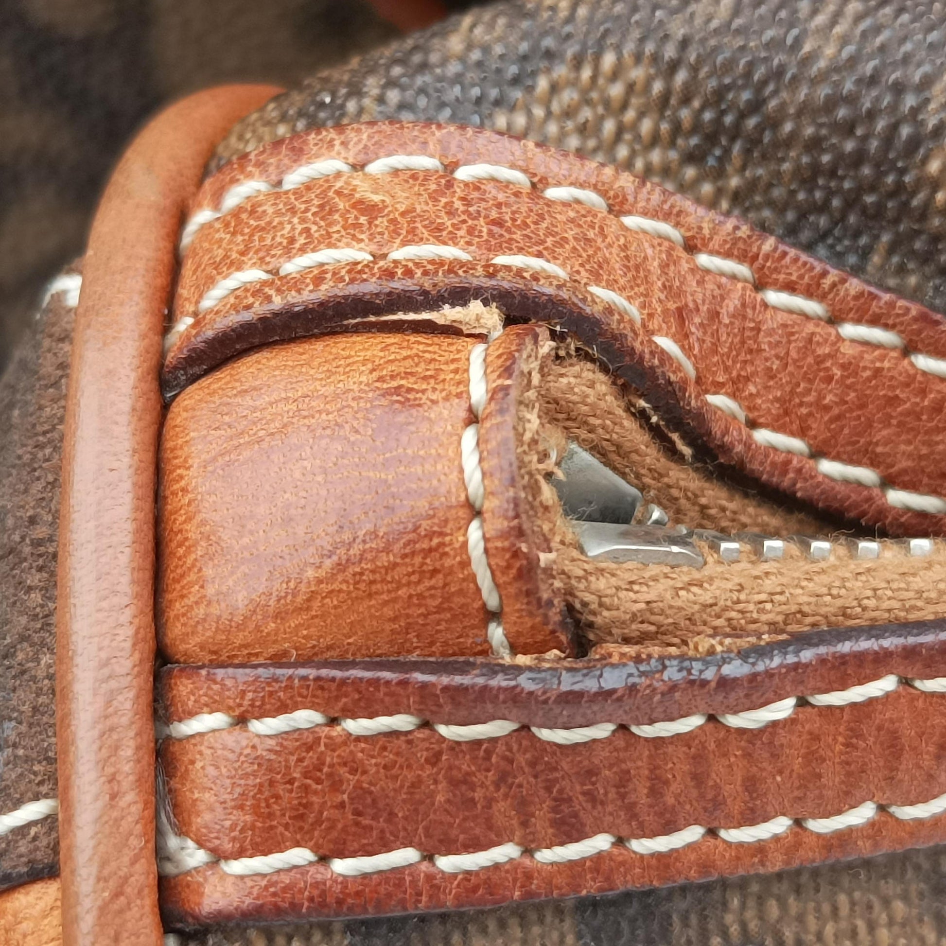 Trotter Romantique  Bow Brown×Multicolour PVC coated canvas×Leather 14-BO-1006ロマンティックトロッター ボウ ブラウン×マルチカラー PVCコーティングキャンバス×レザー 14-BO-1006