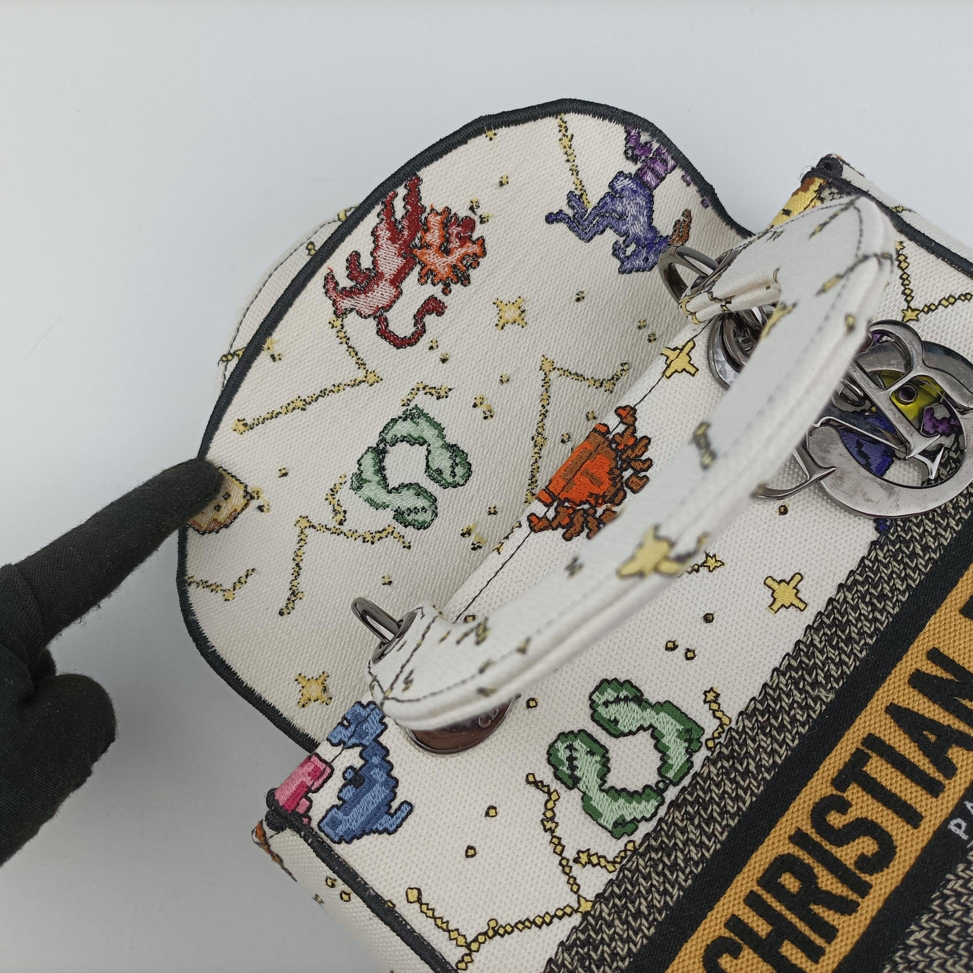 Lady D-Lite Ecru Multicolor Canvas 50-MA-0252レディ D-ライト エクリュ マルチカラー キャンバス  50-MA-0252