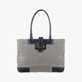 G logo tote Gray×Navy Leather×Canvas 002.11 Gロゴ トート グレー×ネービー レザー×キャンバス 002.11 