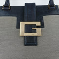 G logo tote Gray×Navy Leather×Canvas 002.11 Gロゴ トート グレー×ネービー レザー×キャンバス 002.11 